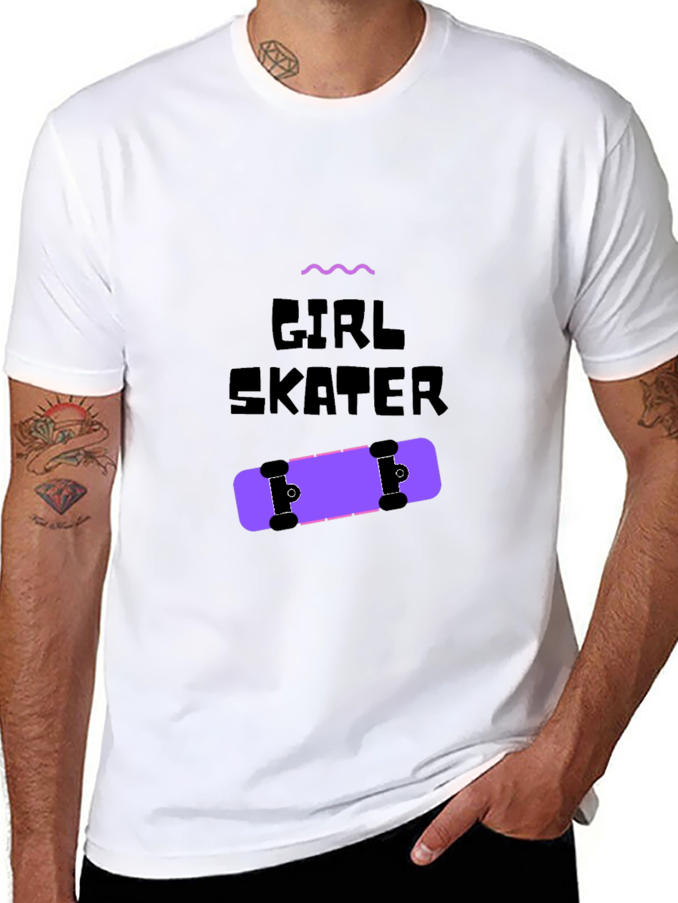 Girl Skater Graphic Tee - Black Unisex T-Shirt