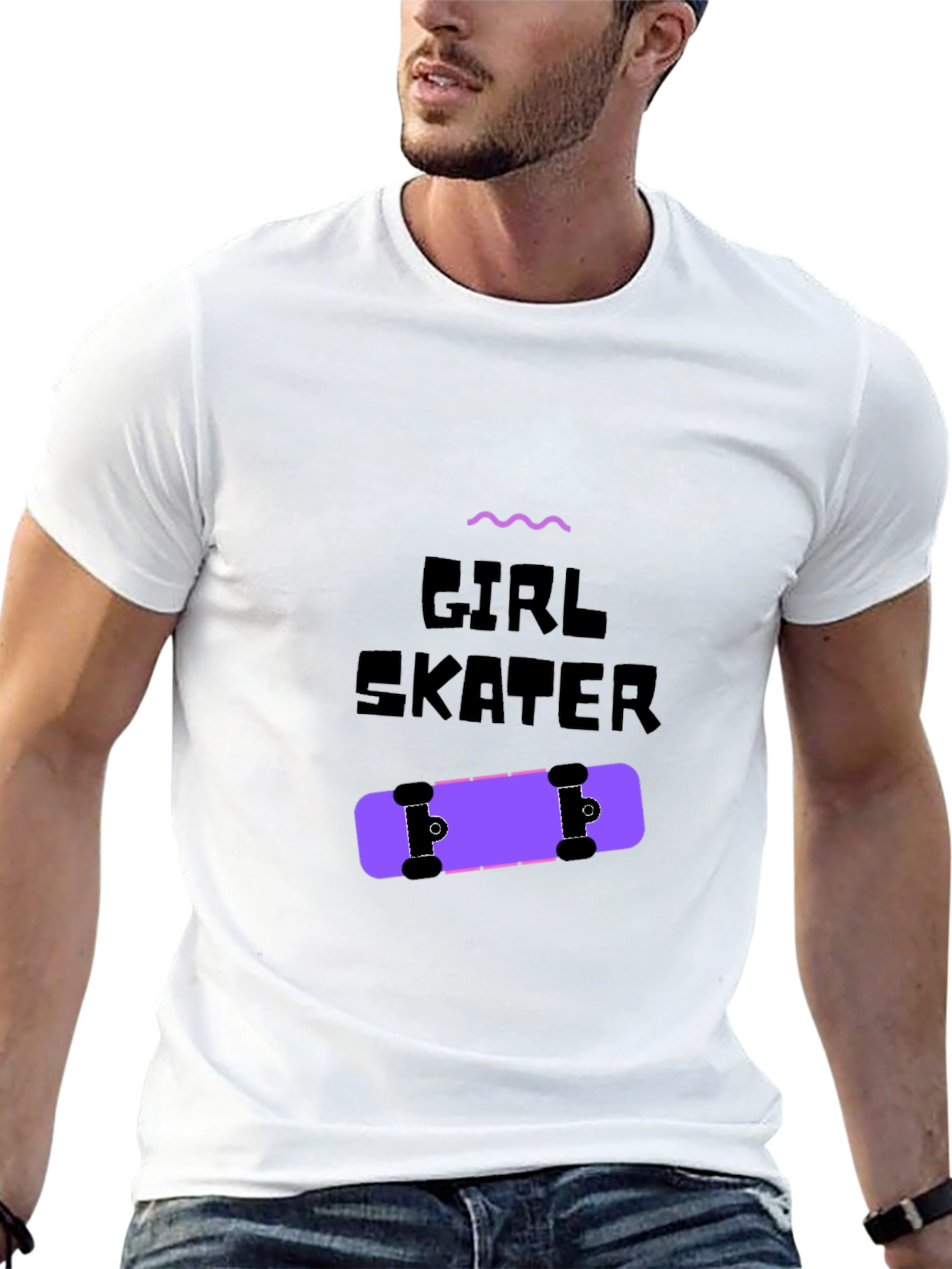 Girl Skater Graphic Tee - Black Unisex T-Shirt