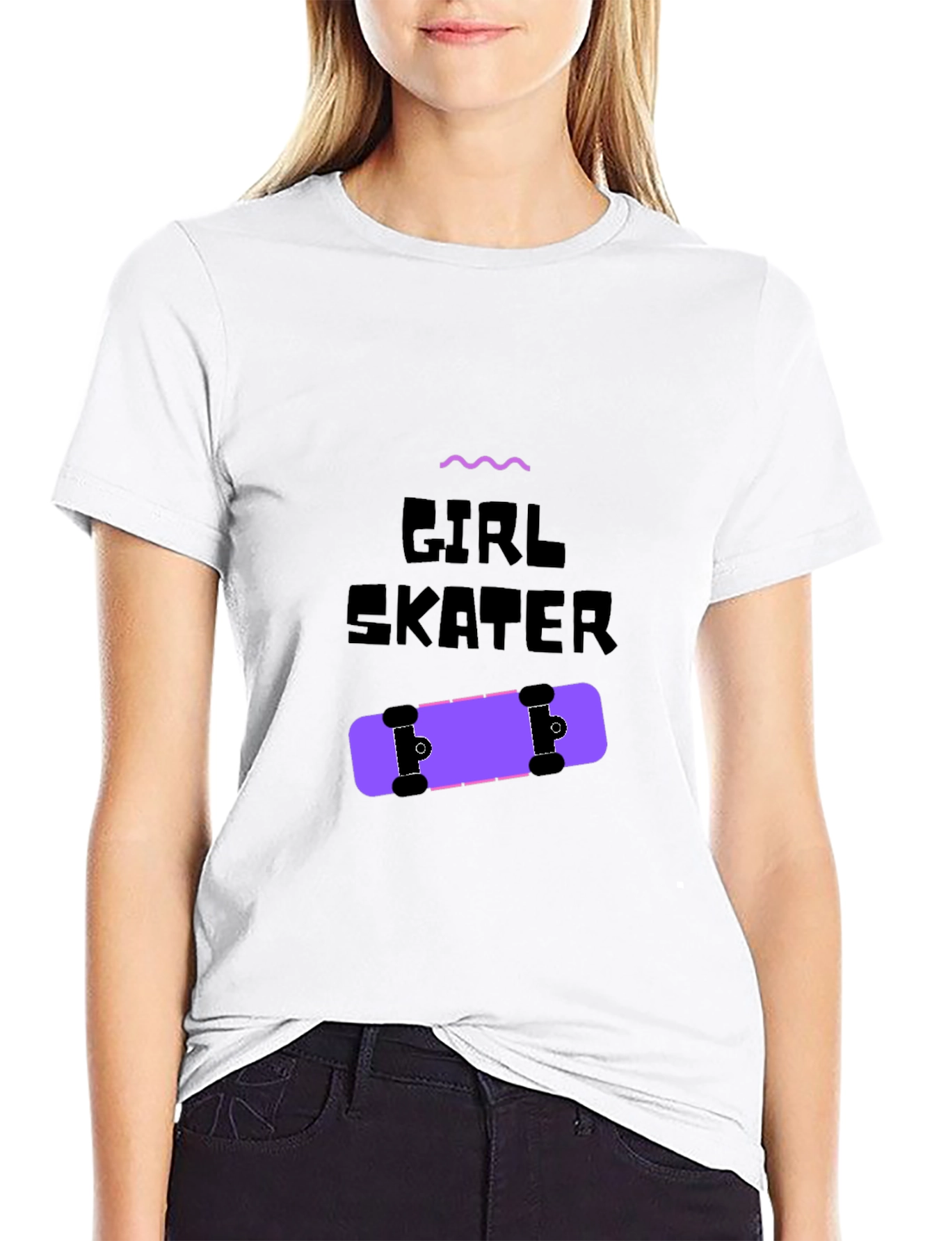 Girl Skater Graphic Tee - Black Unisex T-Shirt
