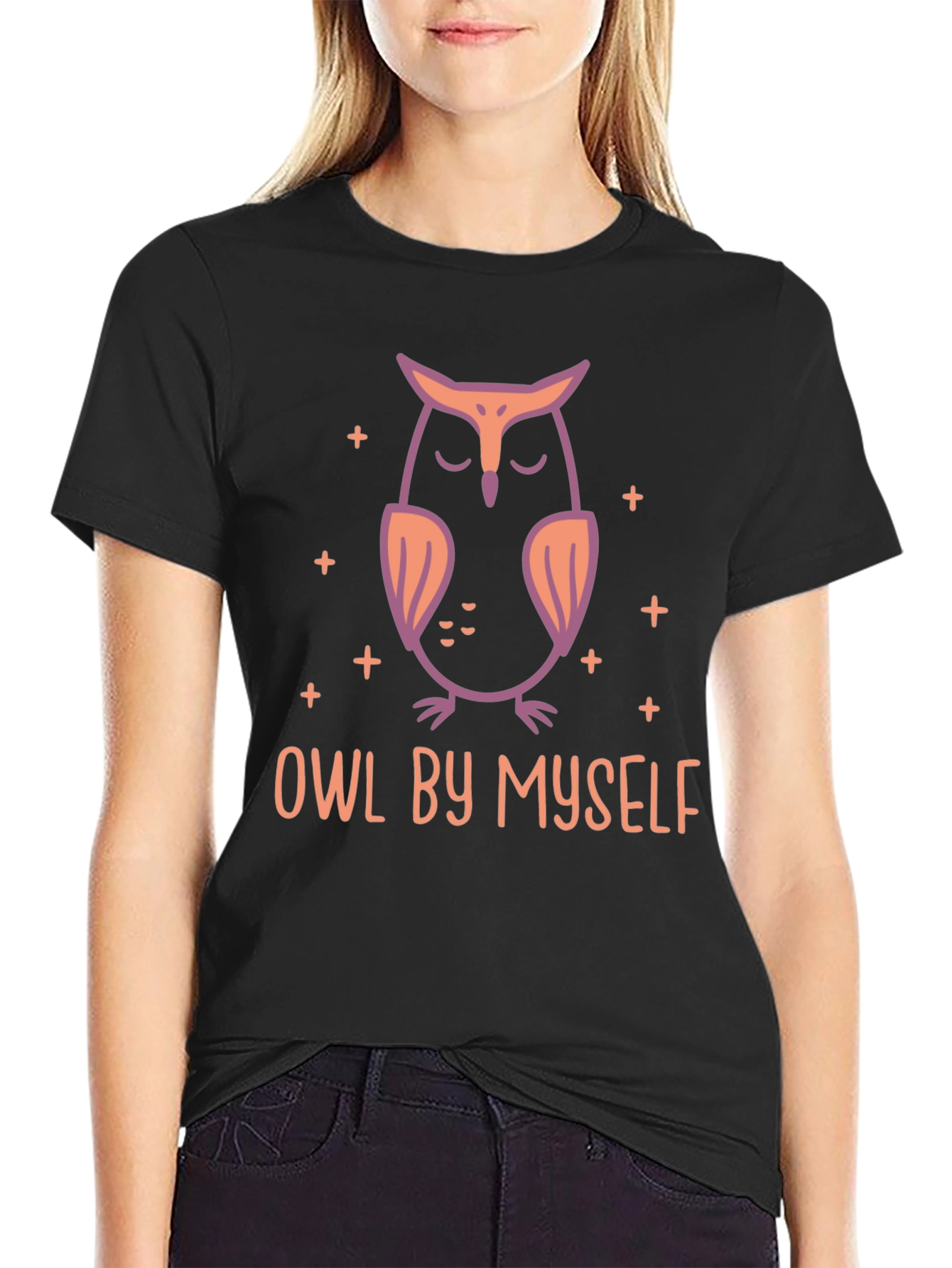 Owl By Myself Graphic Tee - Relaxed Style