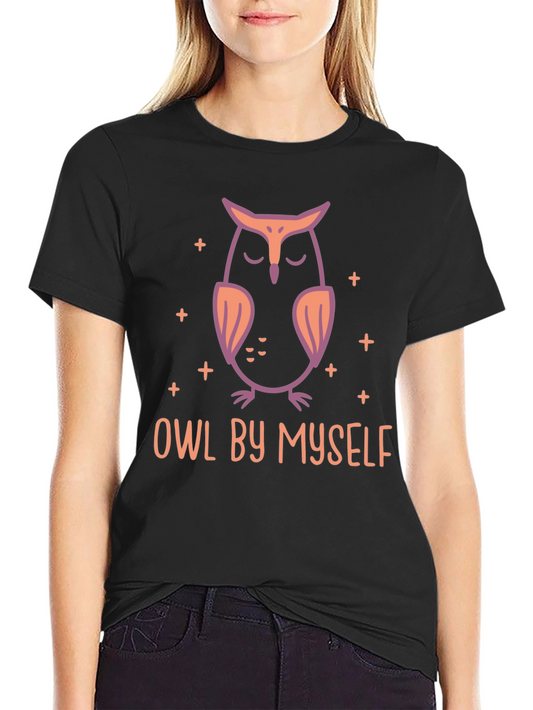 Owl By Myself Graphic Tee - Relaxed Style