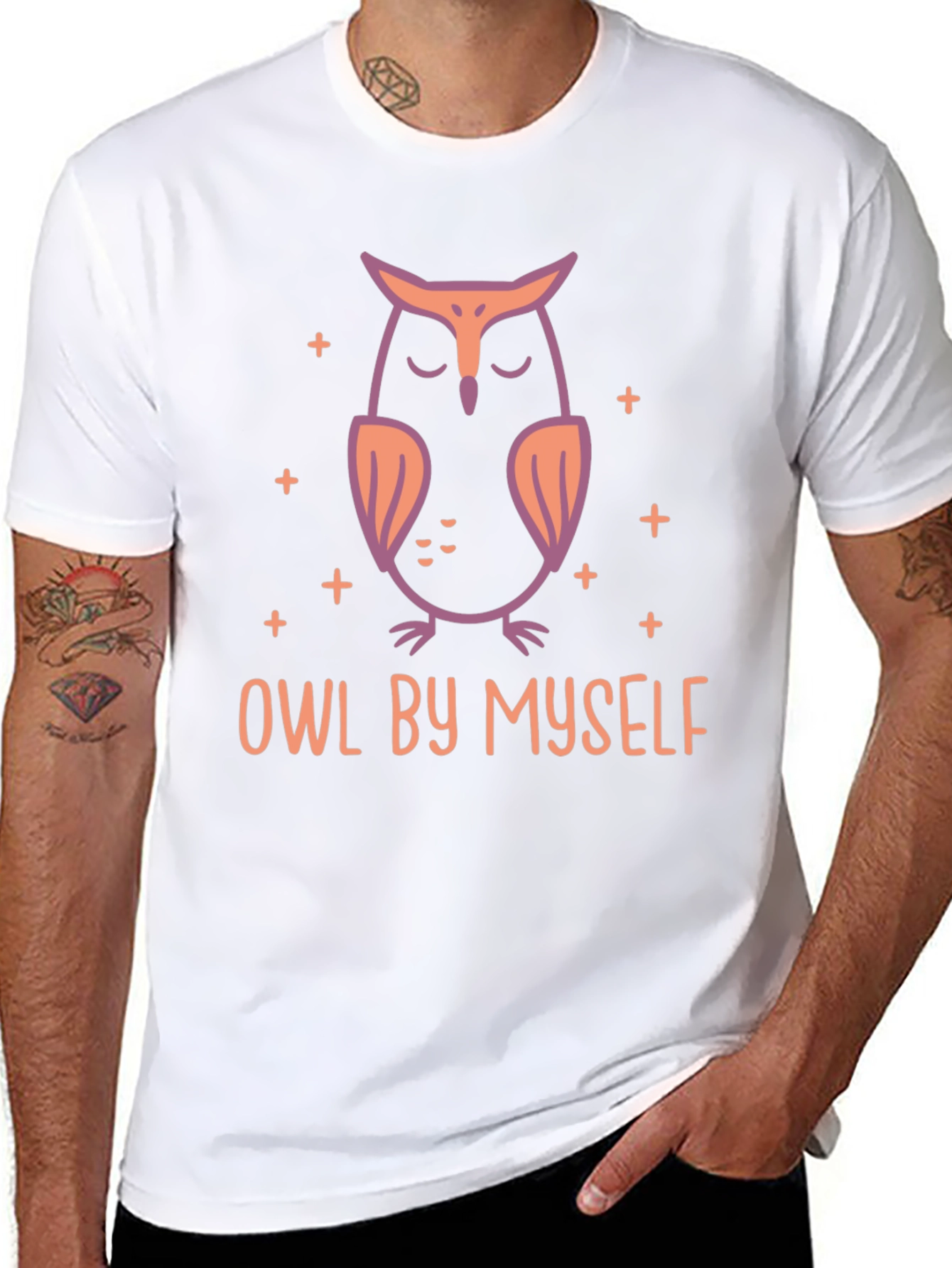Owl By Myself Graphic Tee - Relaxed Style