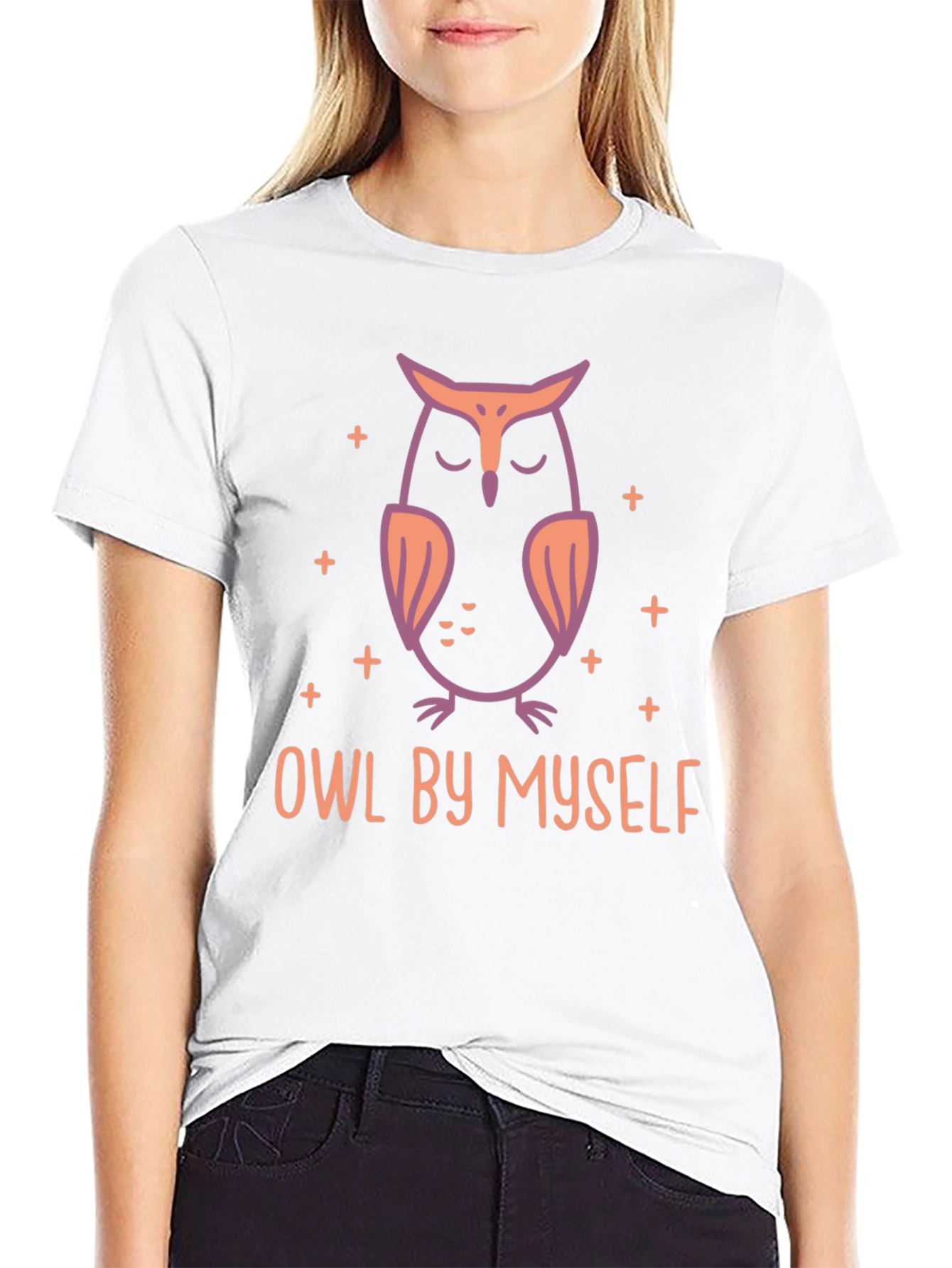 Owl By Myself Graphic Tee - Relaxed Style