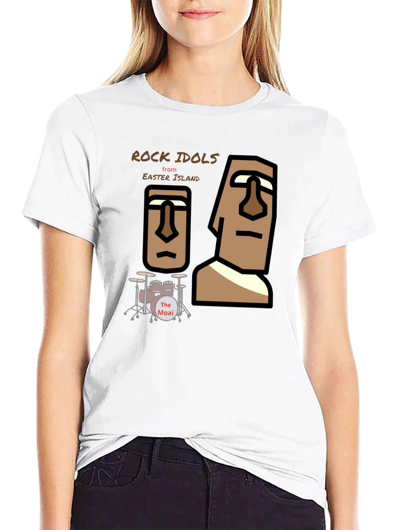 Rock Idols from Easter Island Black T-Shirt