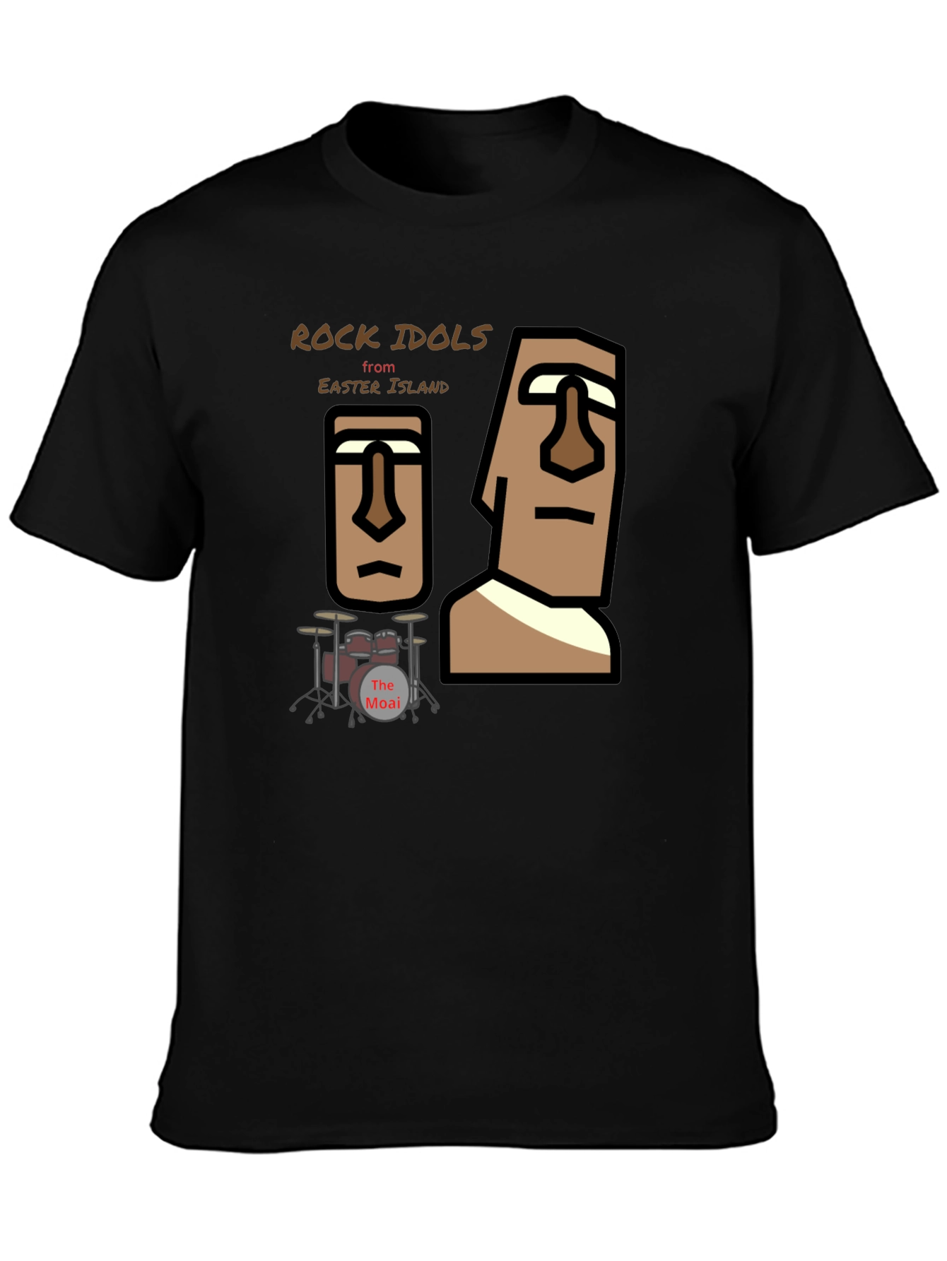 Rock Idols from Easter Island Black T-Shirt