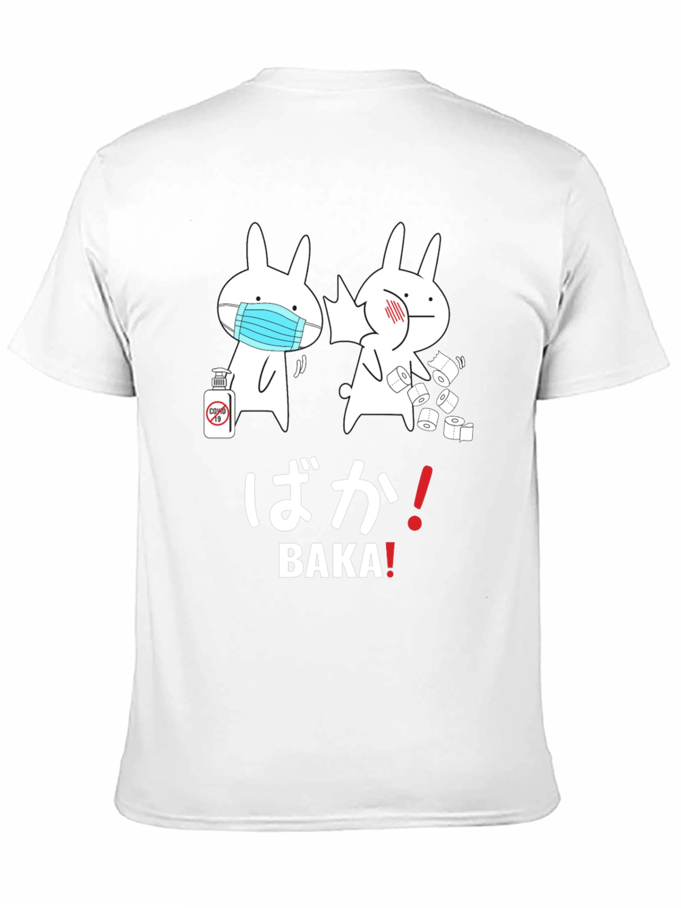 Funny Baka! Graphic Tee - Masked Bunny Design