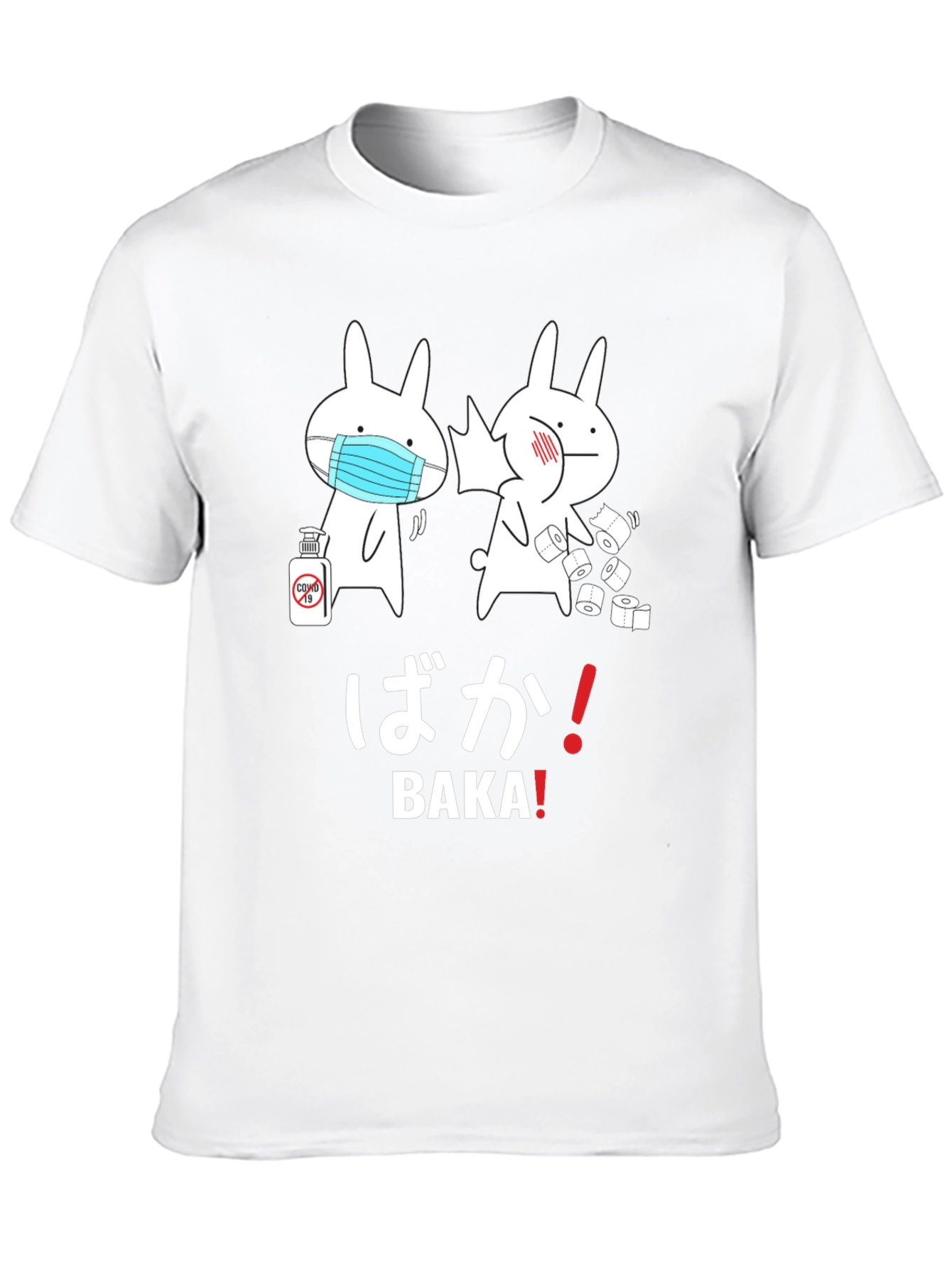 Funny Baka! Graphic Tee - Masked Bunny Design