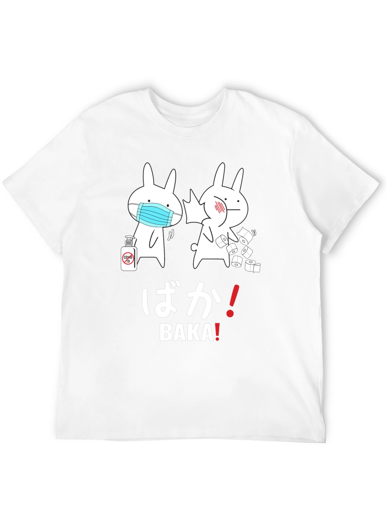 Funny Baka! Graphic Tee - Masked Bunny Design