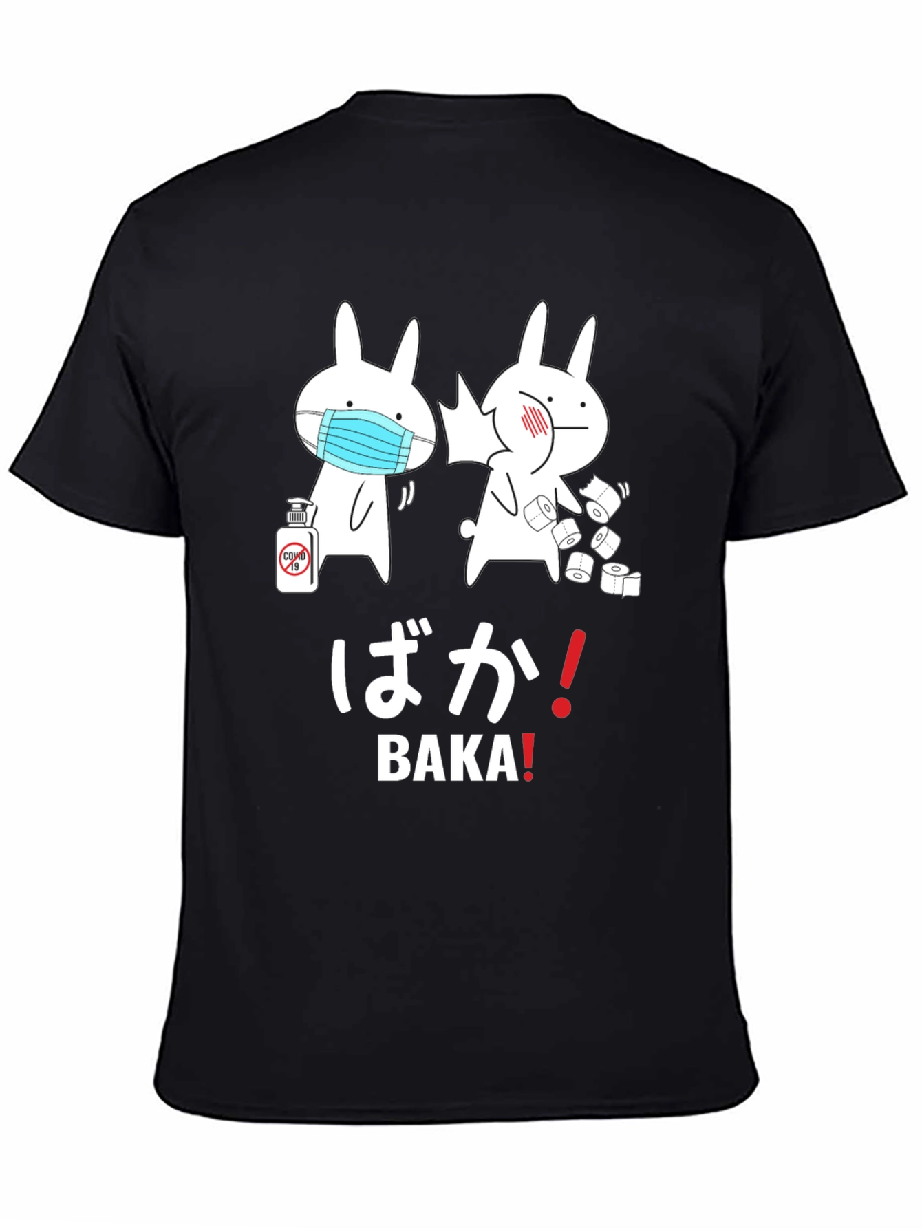 Funny Baka! Graphic Tee - Masked Bunny Design