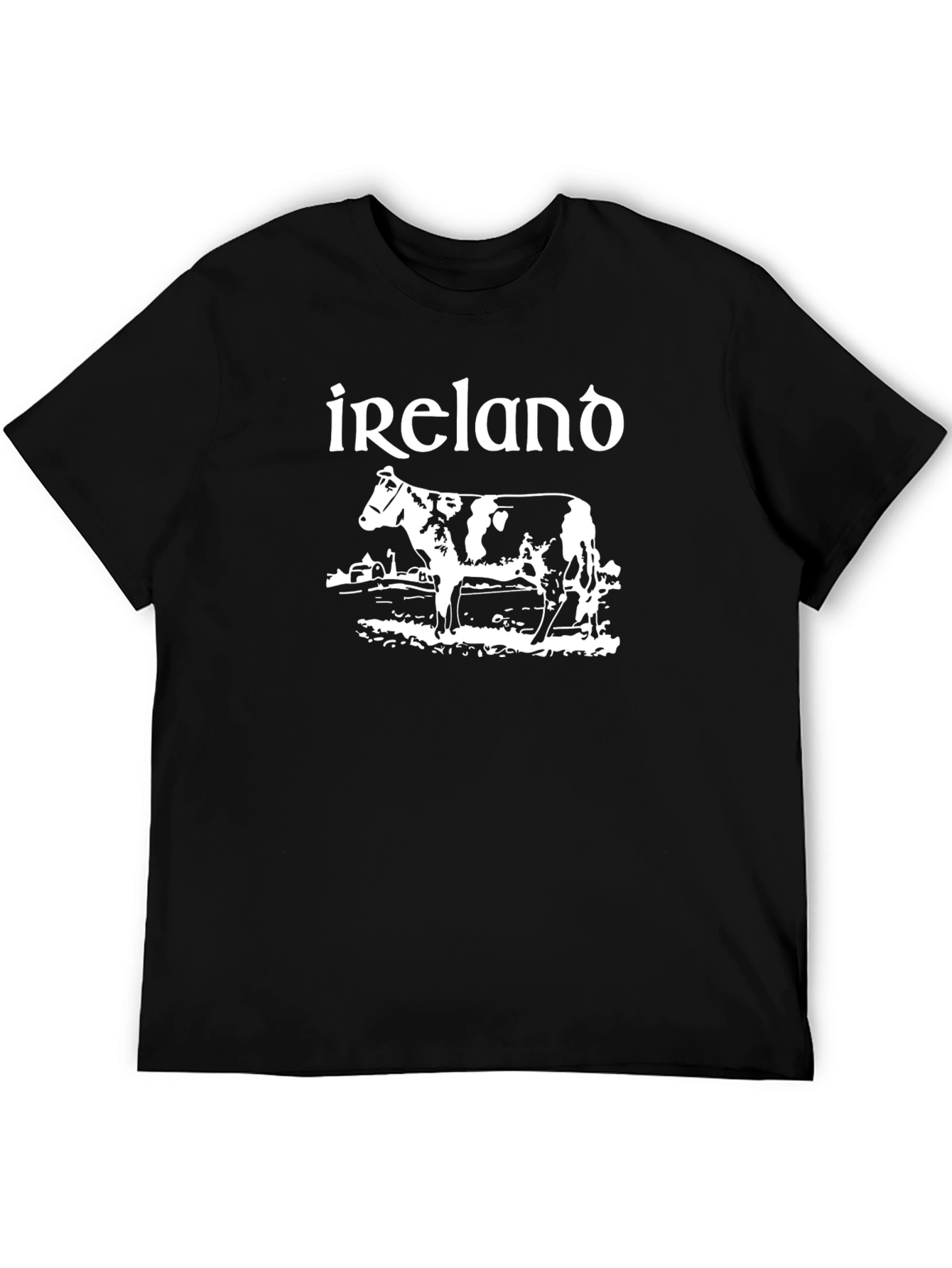 Ireland Cow Graphic Tee - Black