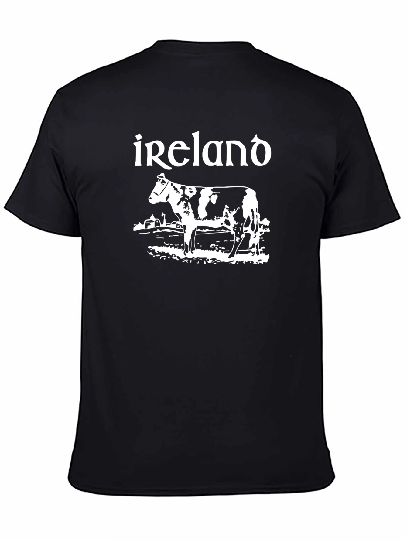 Ireland Cow Graphic Tee - Black