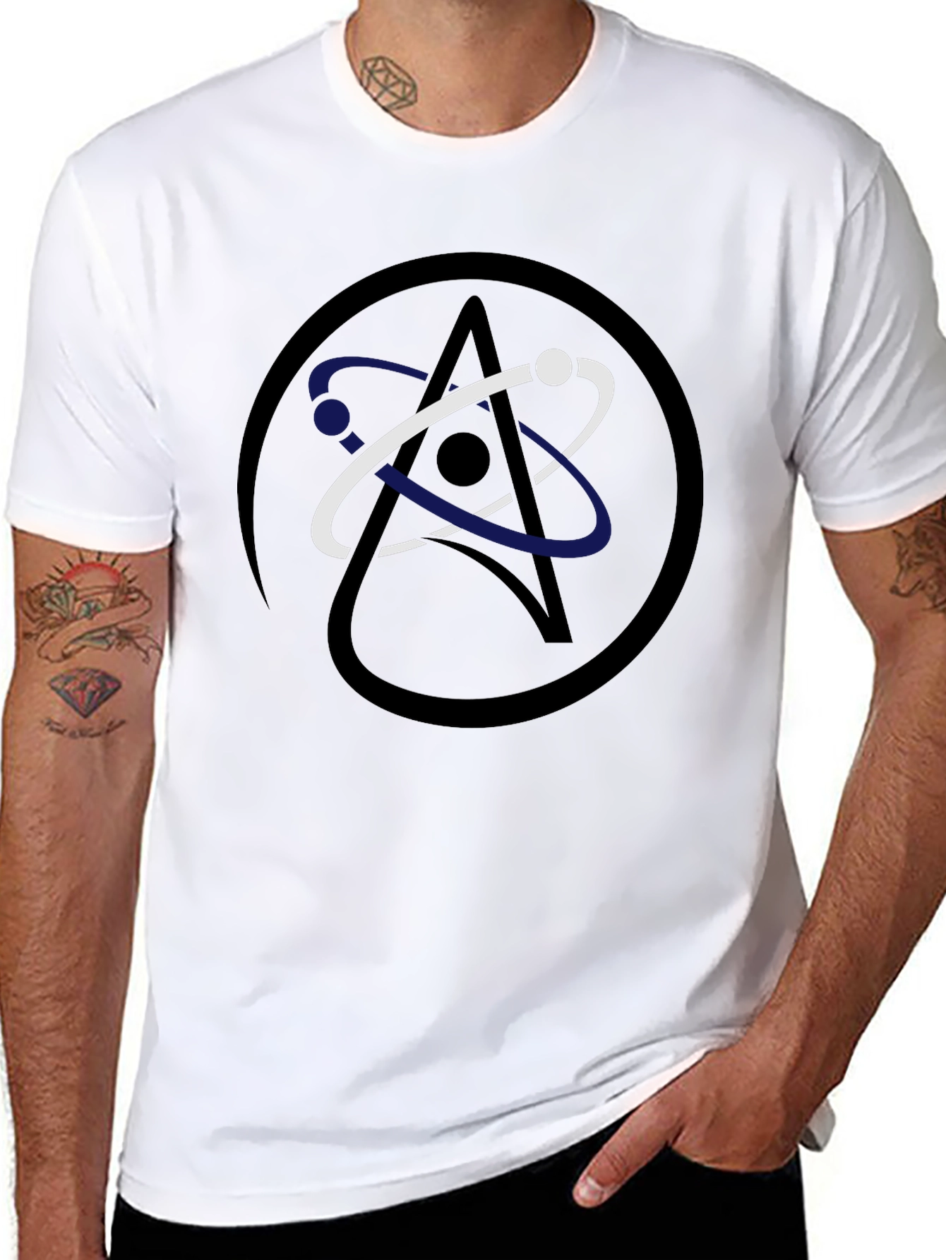 Atom Symbol Graphic Black T-Shirt
