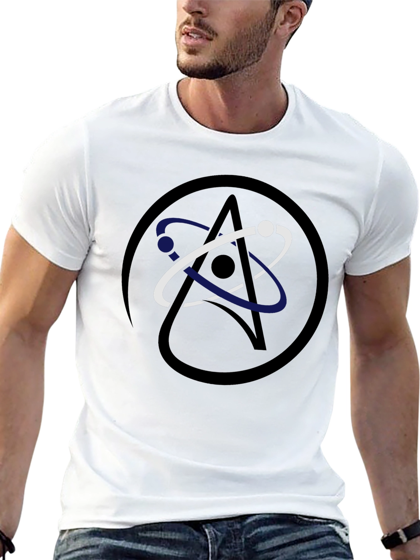 Atom Symbol Graphic Black T-Shirt