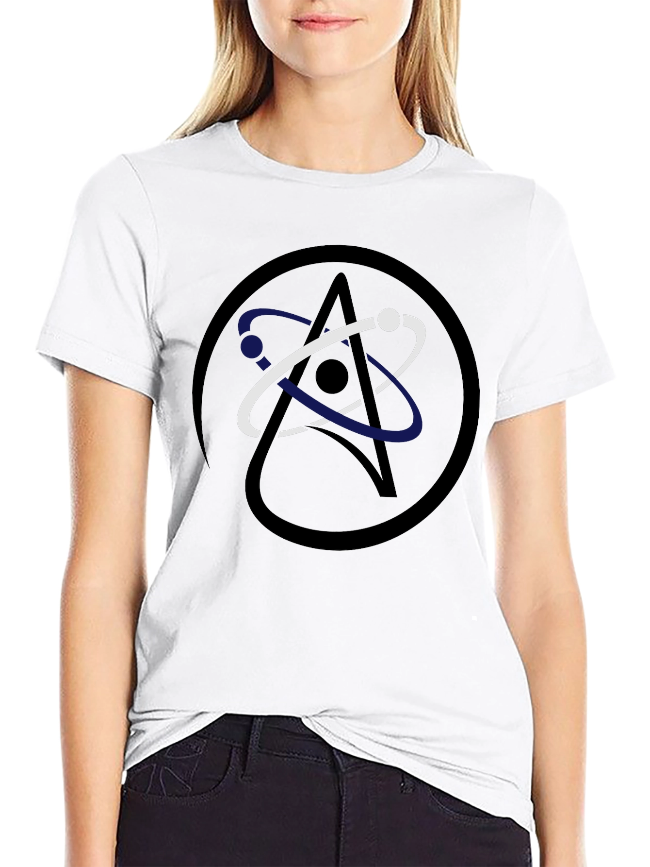 Atom Symbol Graphic Black T-Shirt