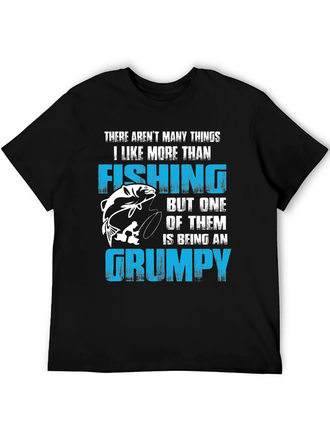 Fishing & Grumpy Mens Black T-Shirt