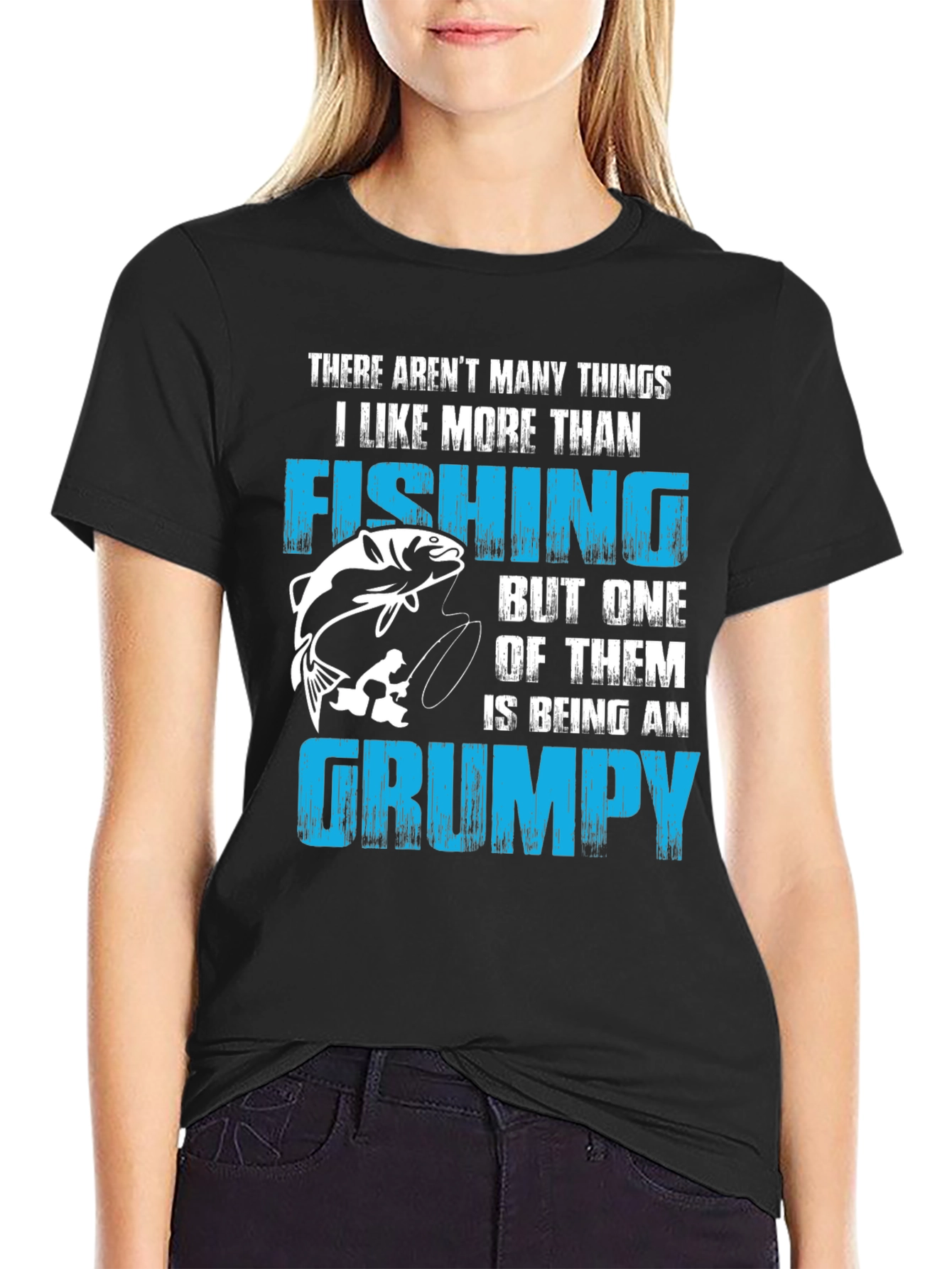 Fishing & Grumpy Mens Black T-Shirt