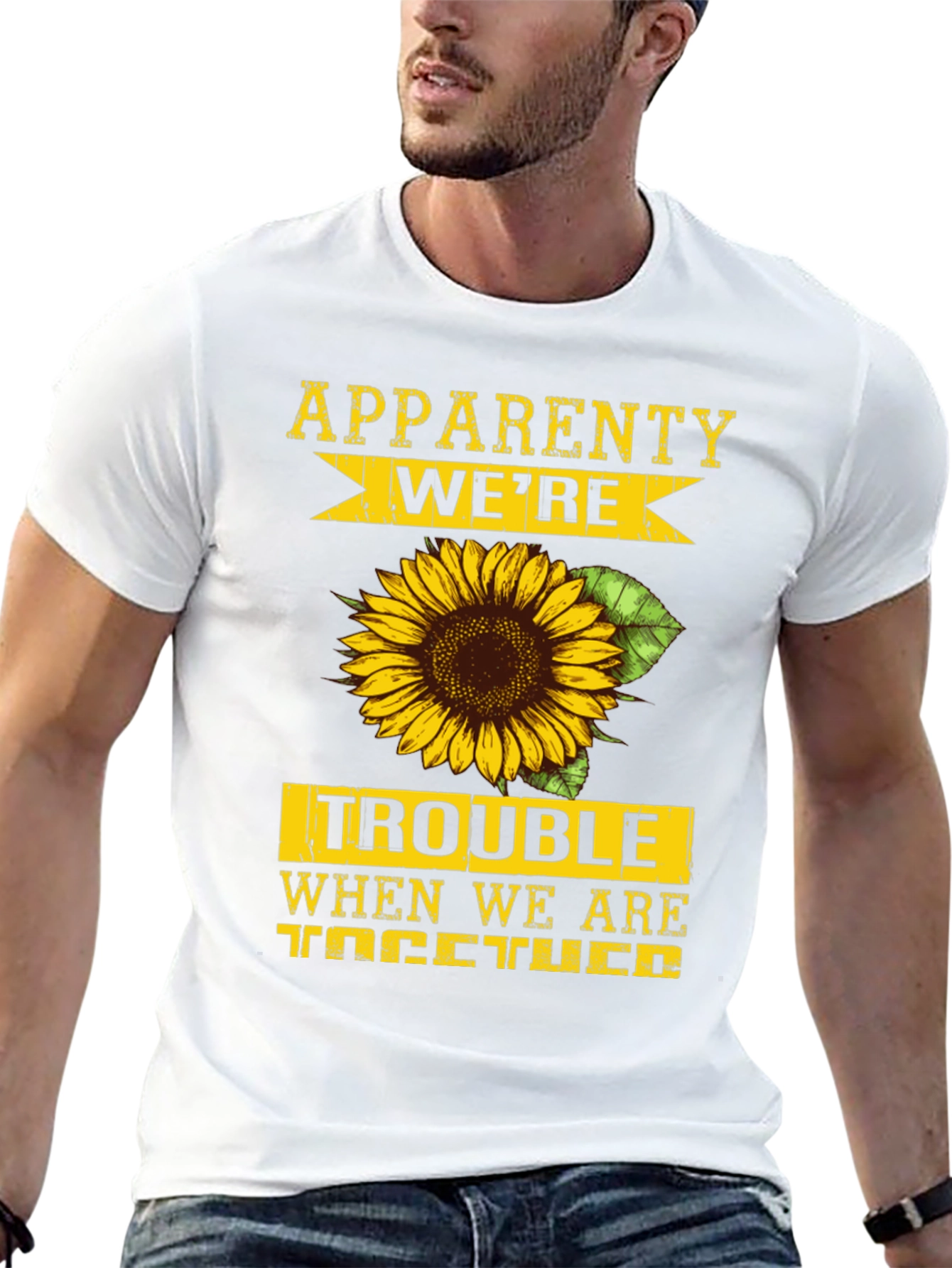 Were Trouble Sunflower Graphic T-Shirt