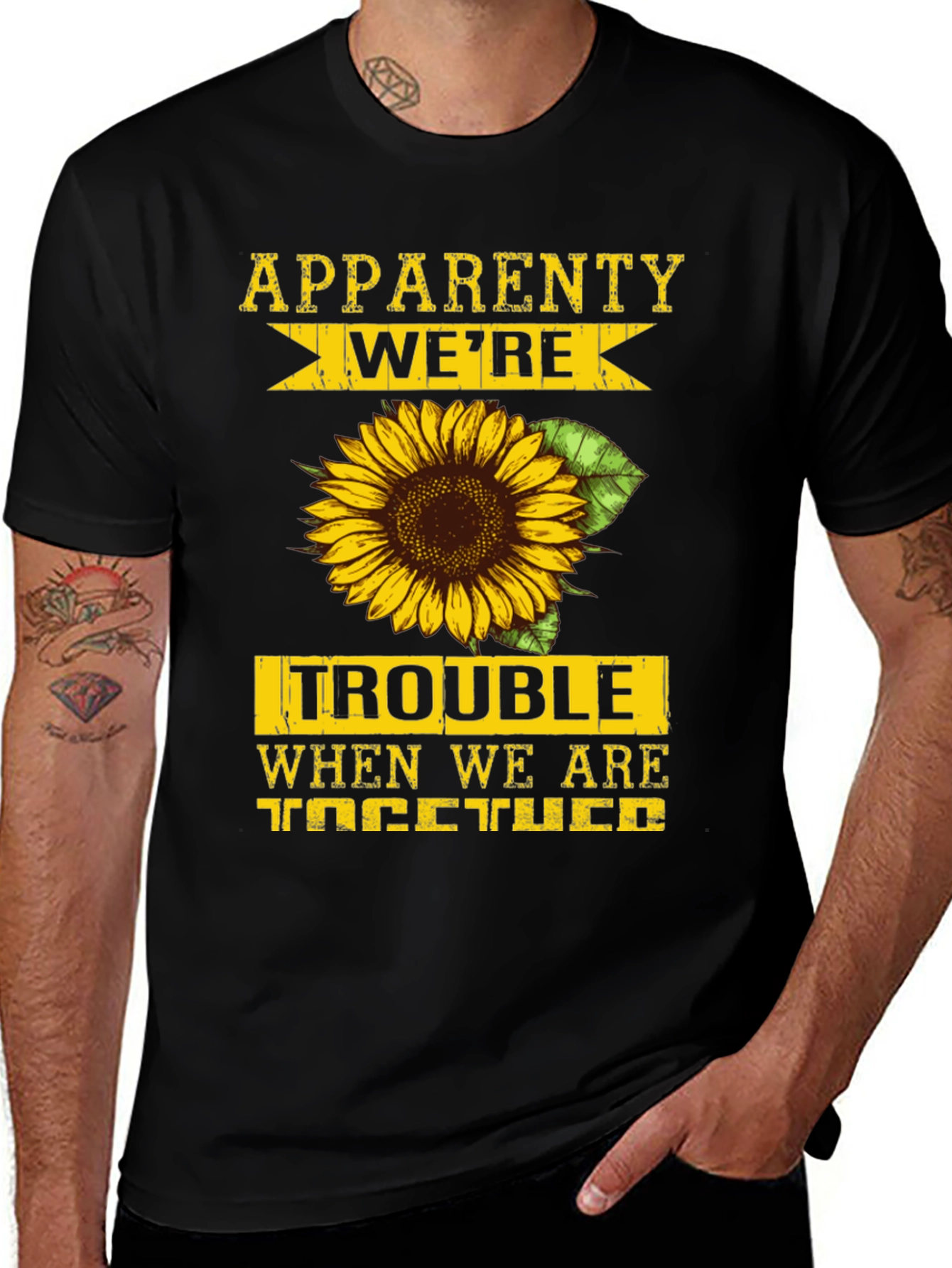 Were Trouble Sunflower Graphic T-Shirt