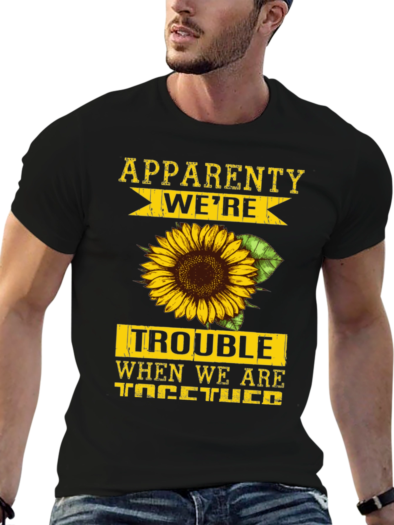 Were Trouble Sunflower Graphic T-Shirt