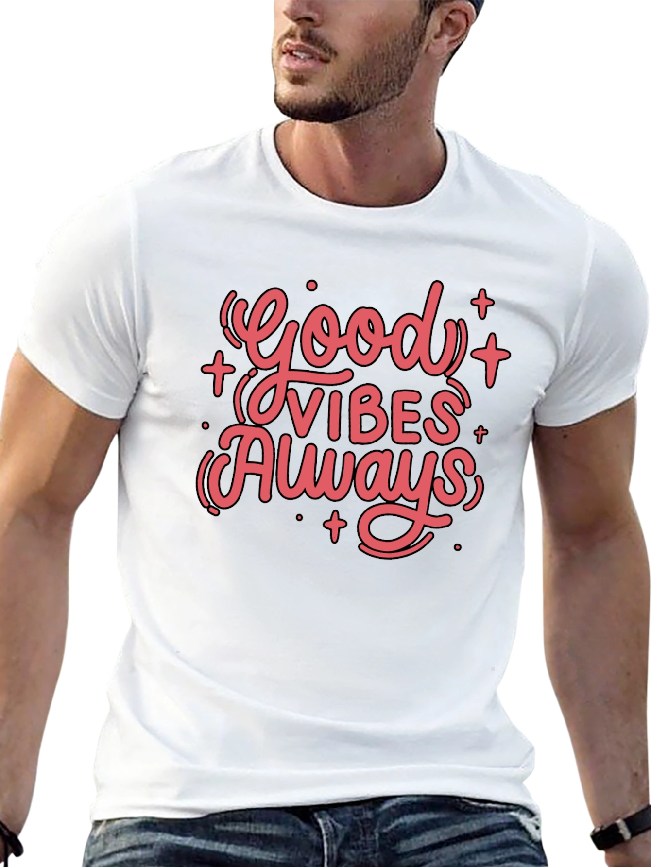 Good Vibes Always Black Graphic Tee