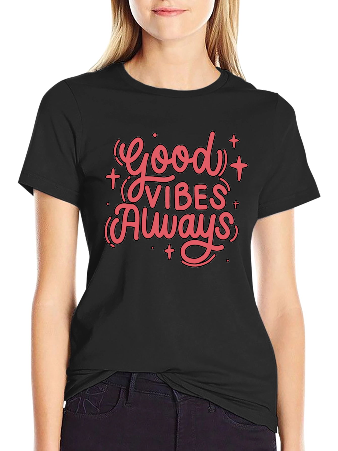 Good Vibes Always Black Graphic Tee