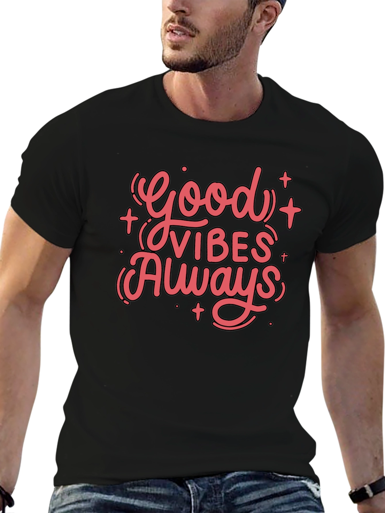 Good Vibes Always Black Graphic Tee