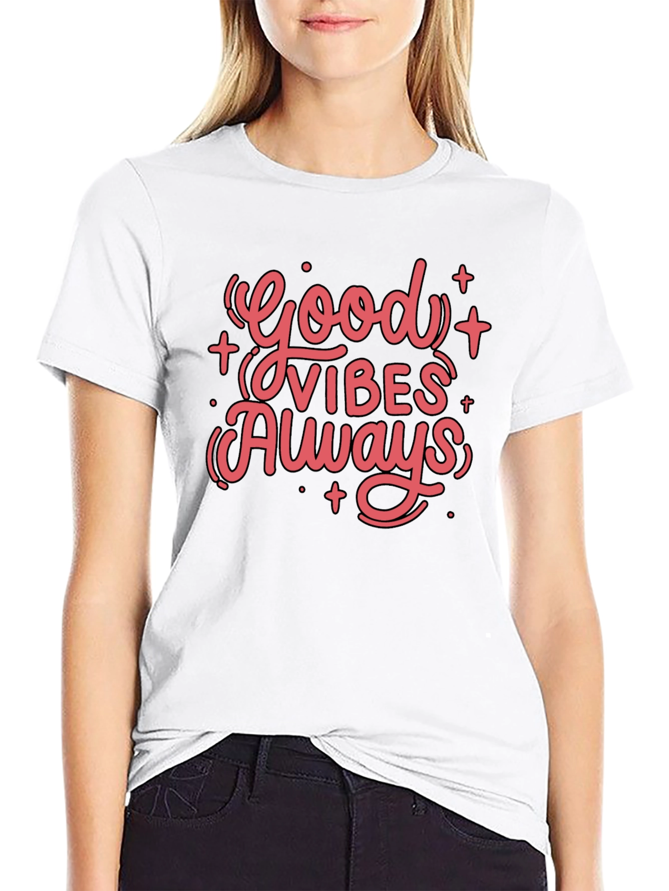Good Vibes Always Black Graphic Tee