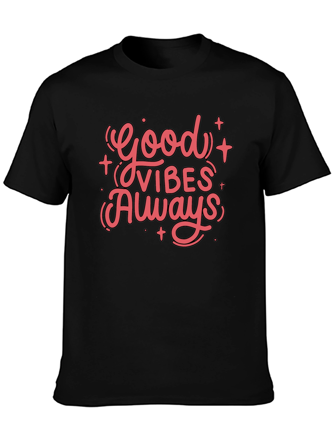 Good Vibes Always Black Graphic Tee