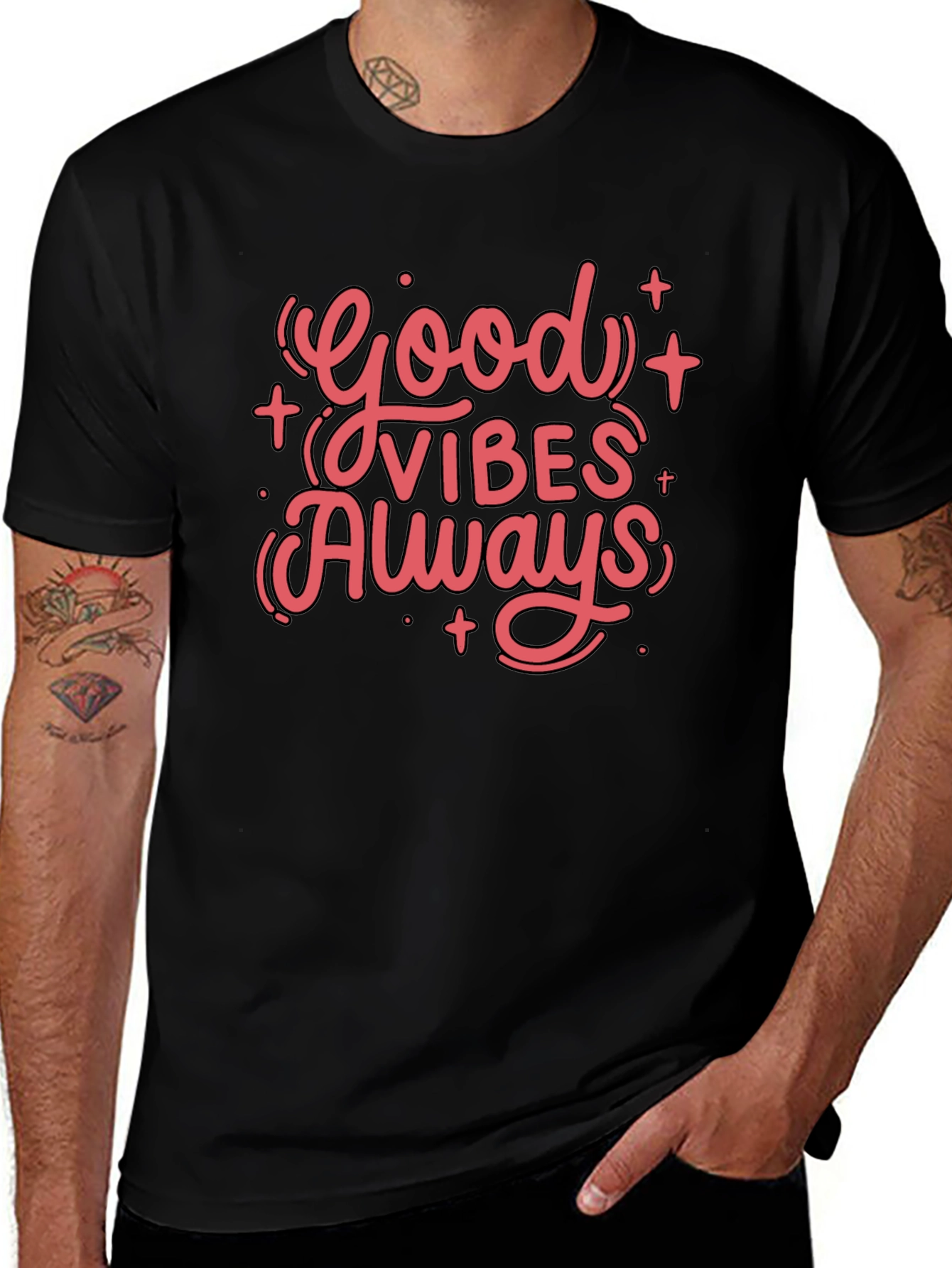 Good Vibes Always Black Graphic Tee