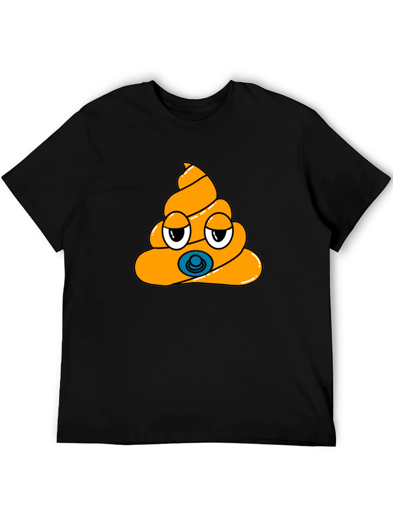 Poop Emoji Baby Pacifier Mens Black T-Shirt