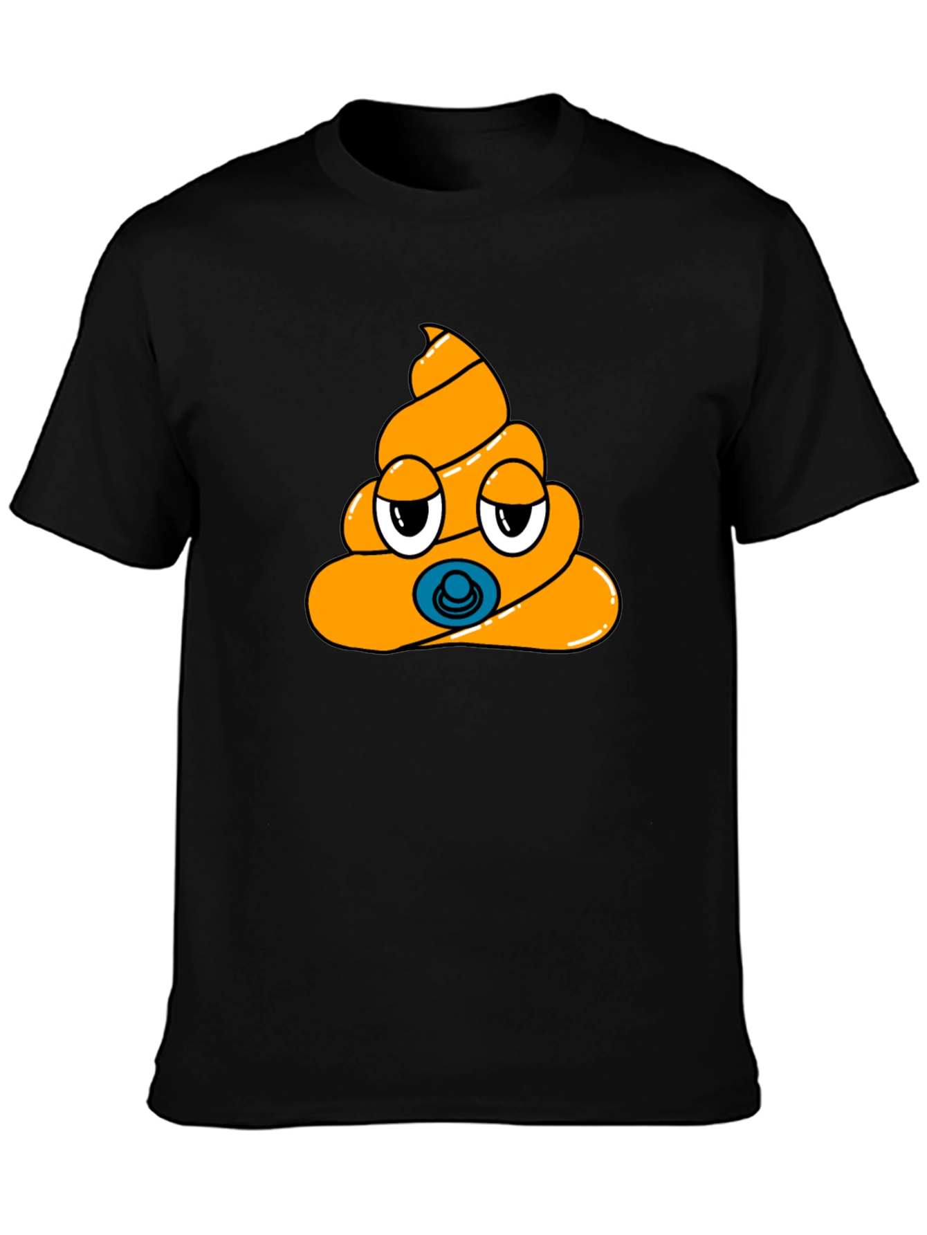 Poop Emoji Baby Pacifier Mens Black T-Shirt
