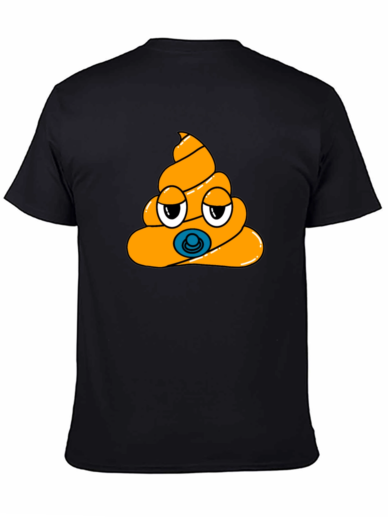 Poop Emoji Baby Pacifier Mens Black T-Shirt