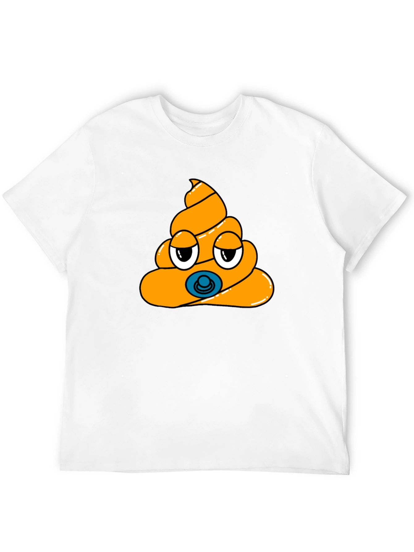 Poop Emoji Baby Pacifier Mens Black T-Shirt