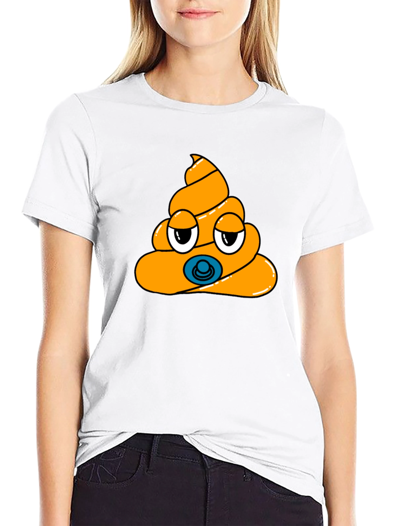 Poop Emoji Baby Pacifier Mens Black T-Shirt