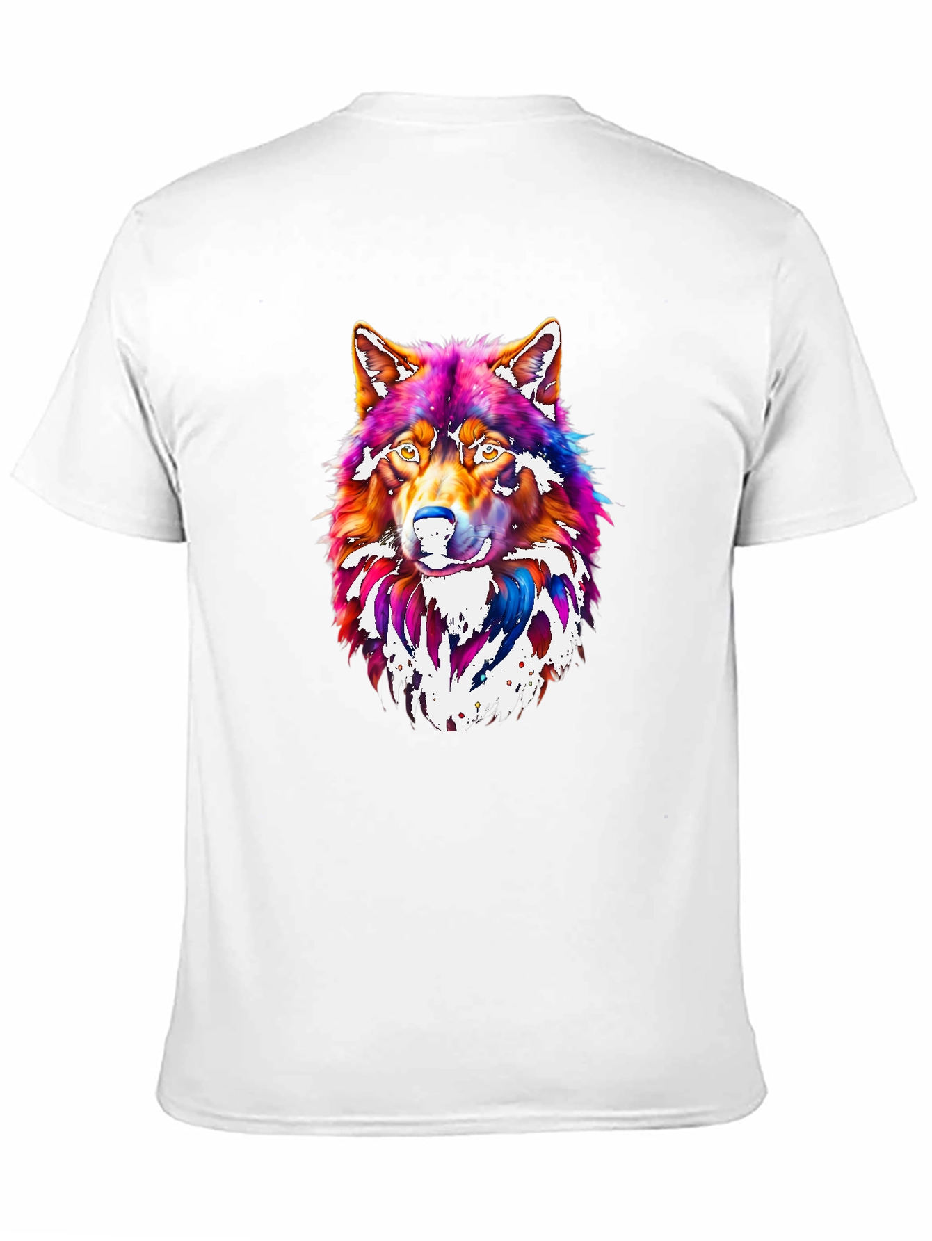 Vibrant Wolf Graphic Tee - Mens Black T-Shirt