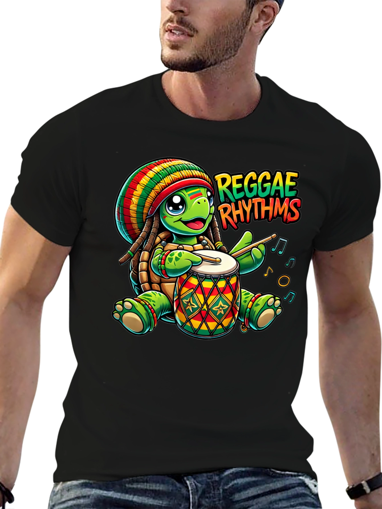 Reggae Rhythms Turtle Drummer T-Shirt