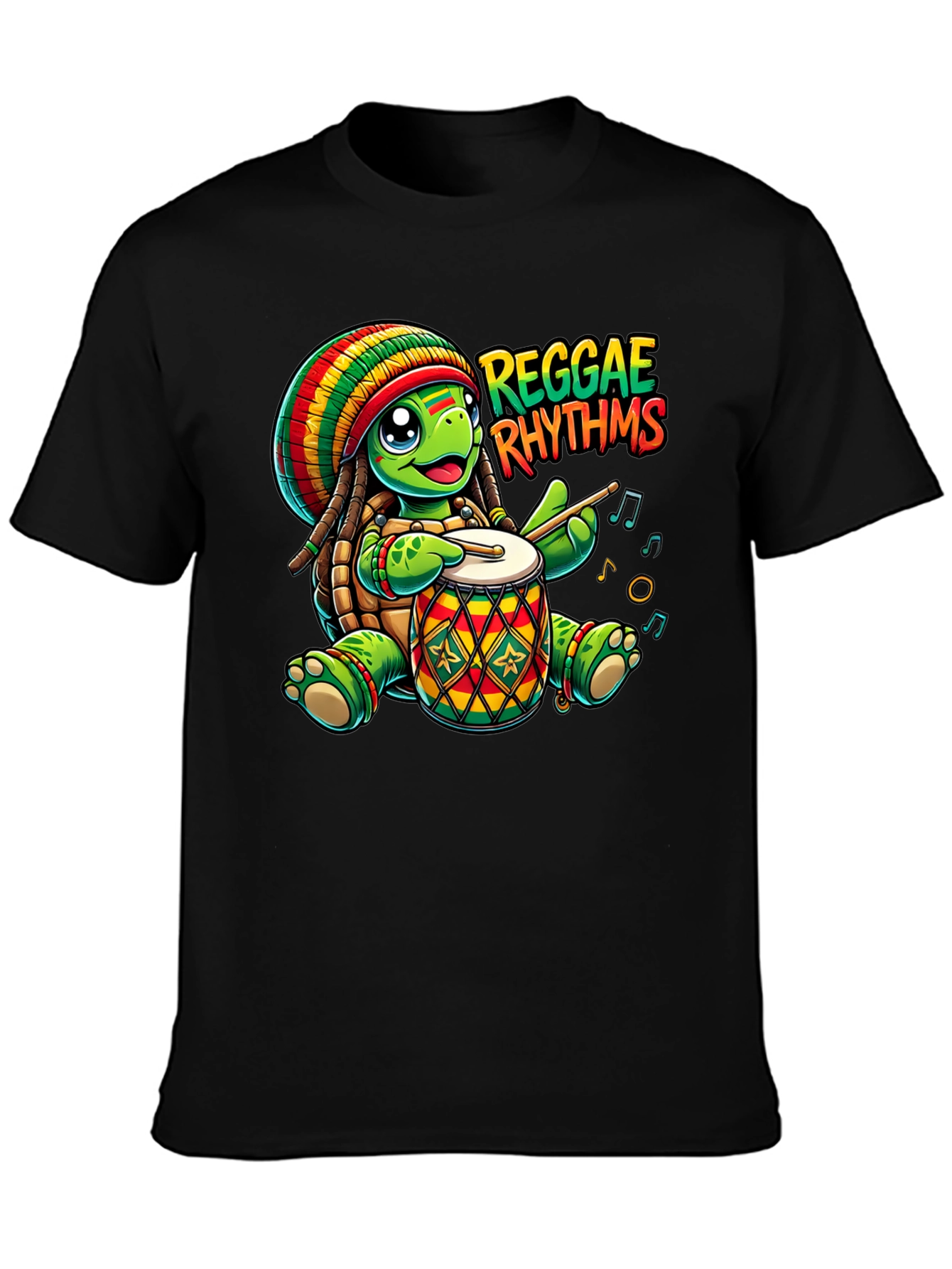 Reggae Rhythms Turtle Drummer T-Shirt