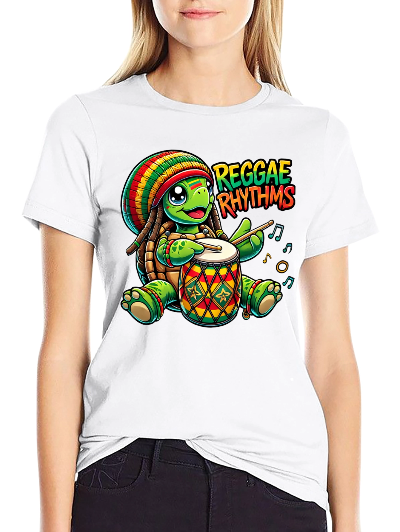 Reggae Rhythms Turtle Drummer T-Shirt