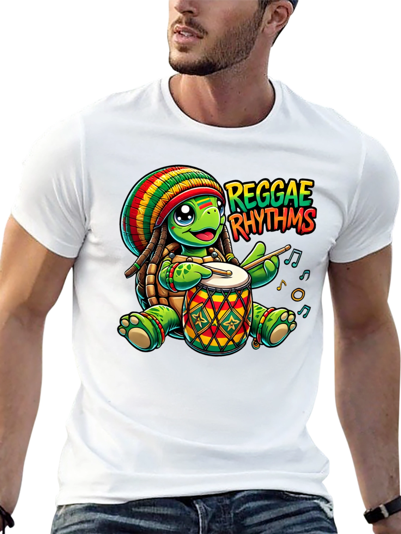 Reggae Rhythms Turtle Drummer T-Shirt