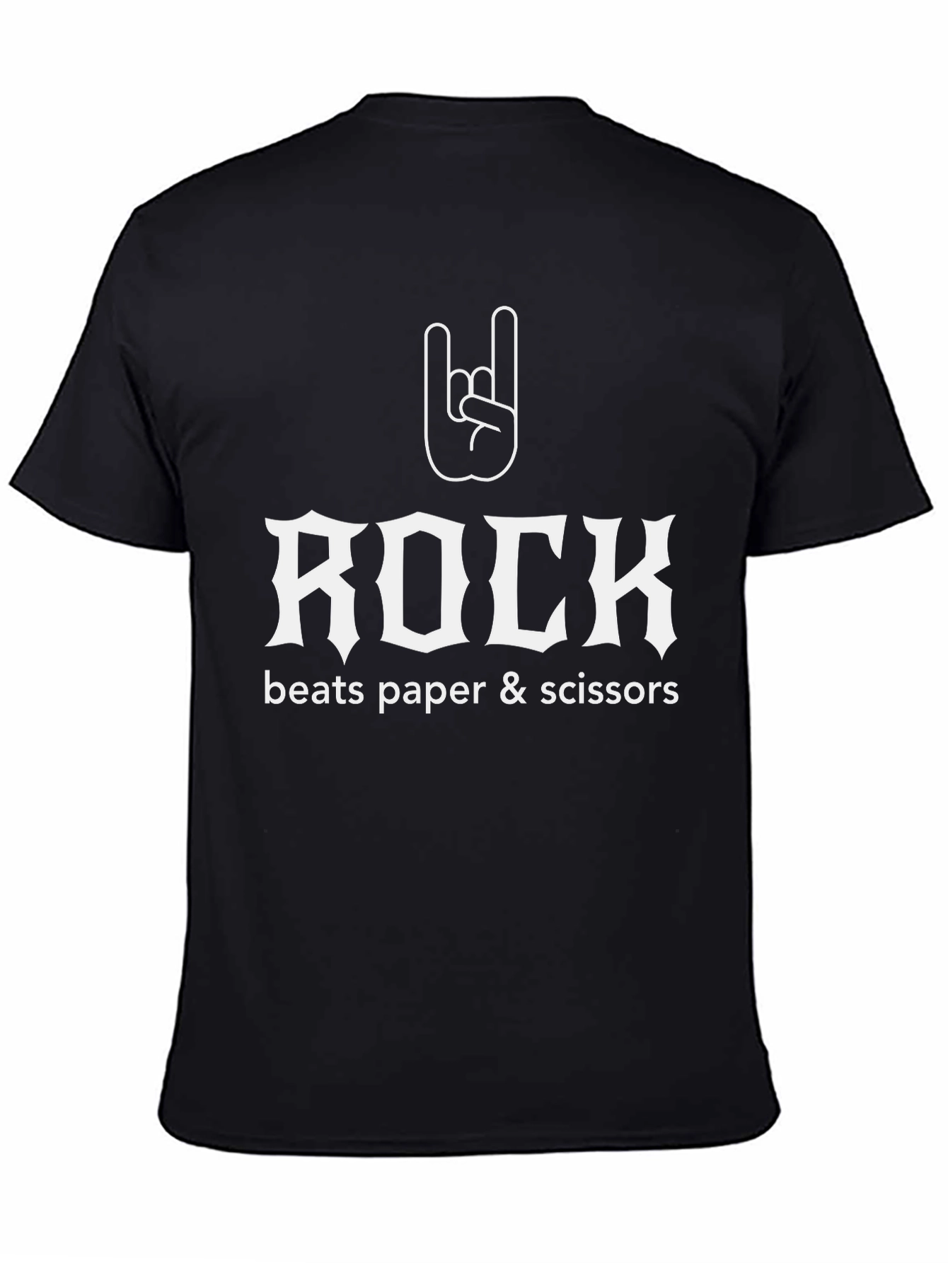 Rock Beats Paper Scissors Funny Graphic Tee