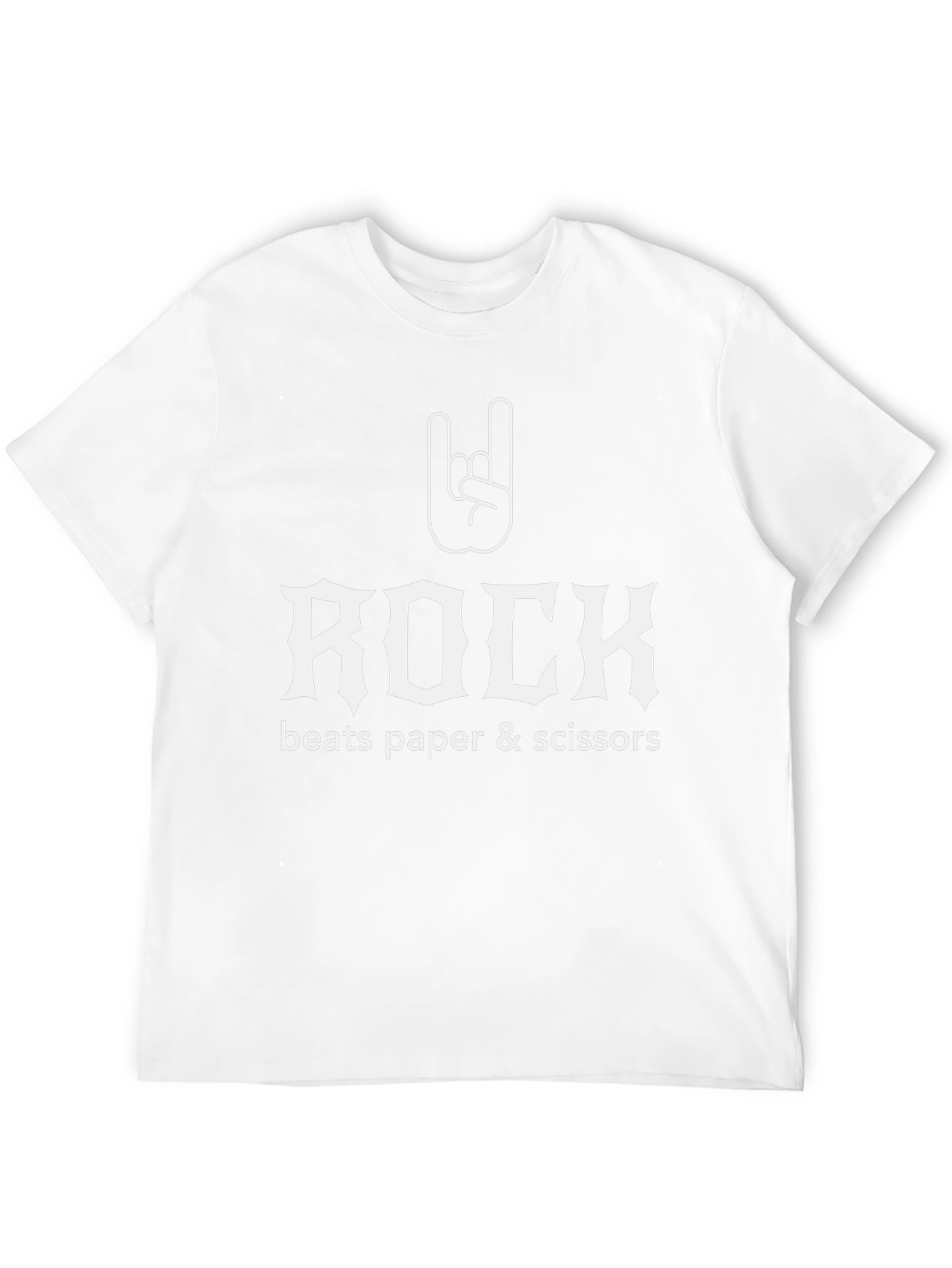 Rock Beats Paper Scissors Funny Graphic Tee
