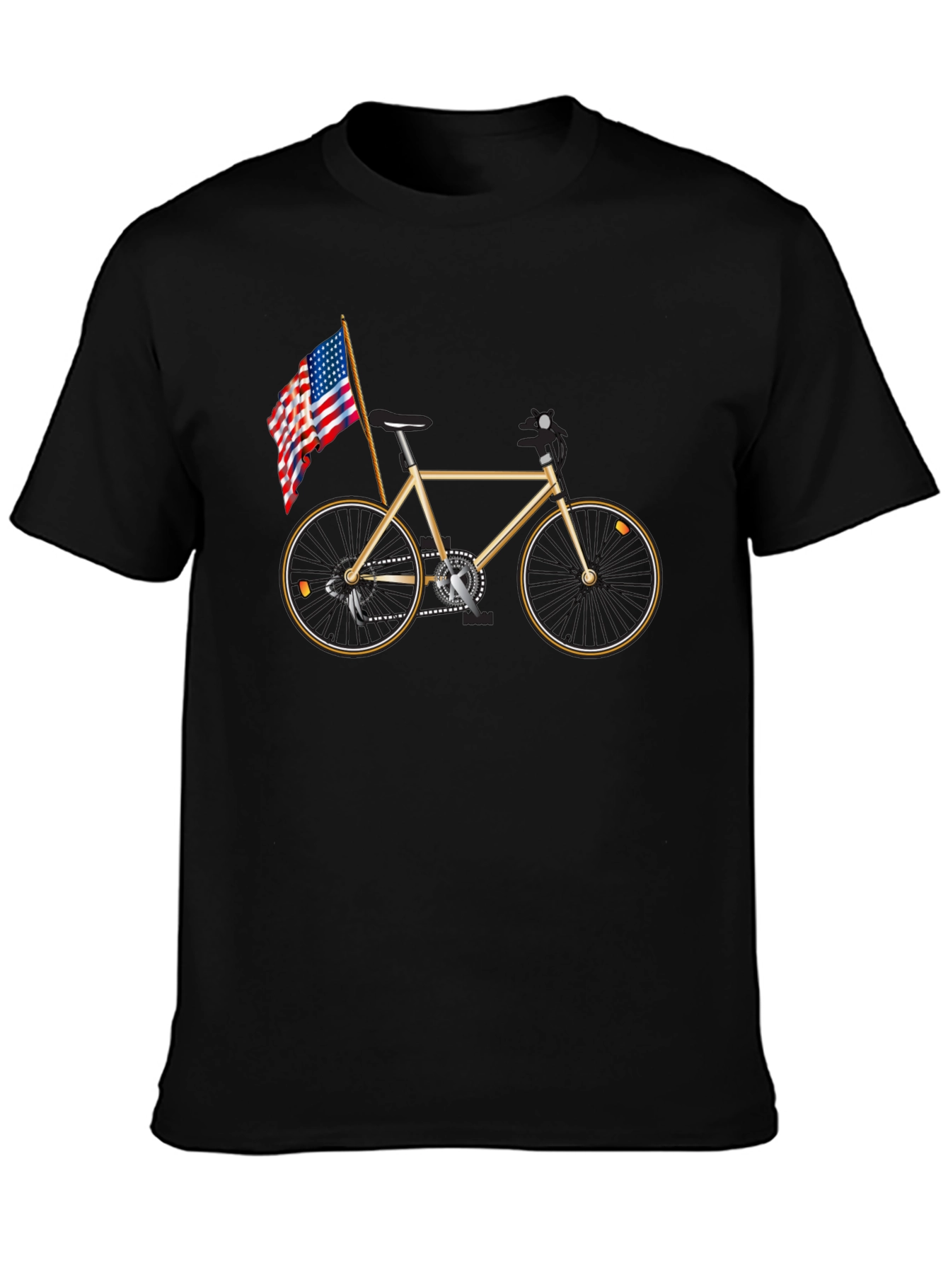 Bicycle and American Flag Graphic Tee