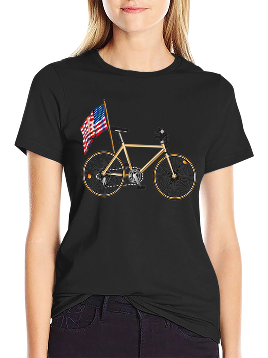 Bicycle and American Flag Graphic Tee