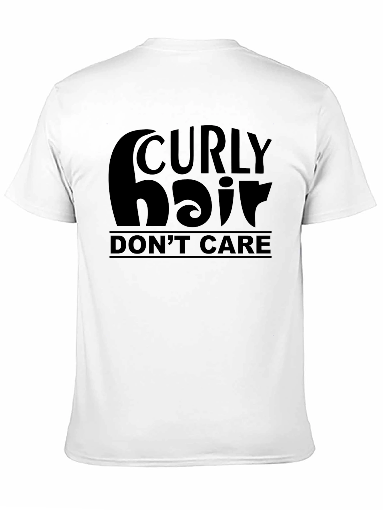 Curly Hair Dont Care Black T-Shirt