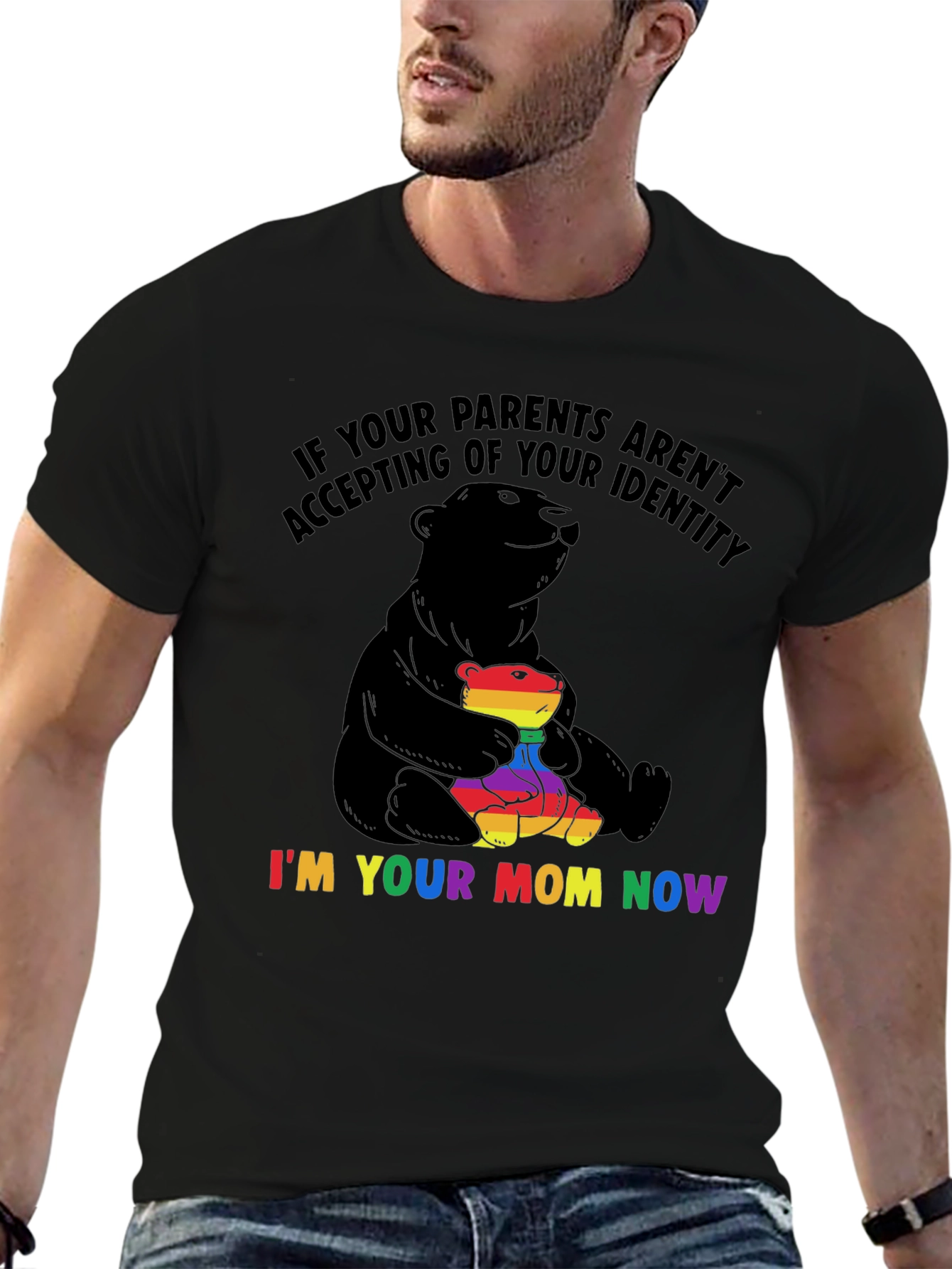 LGBTQ+ Supportive Bear Mom T-Shirt