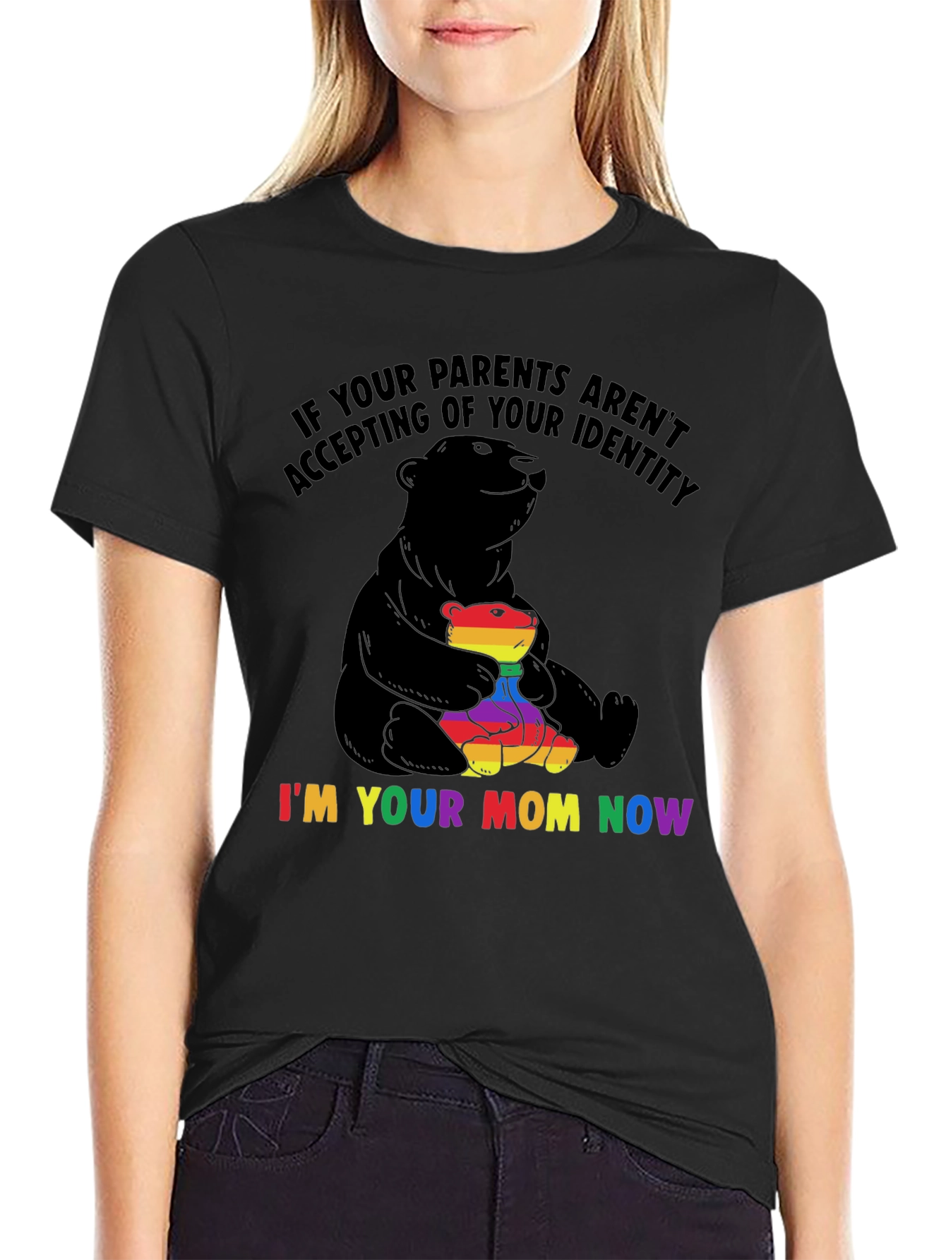 LGBTQ+ Supportive Bear Mom T-Shirt