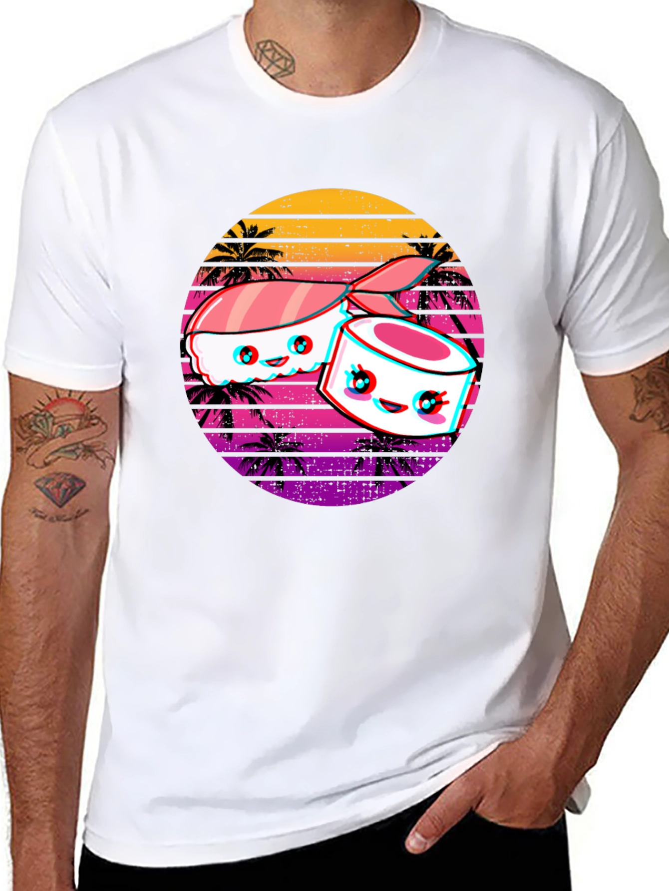 Sushi Retro Sunset T-Shirt