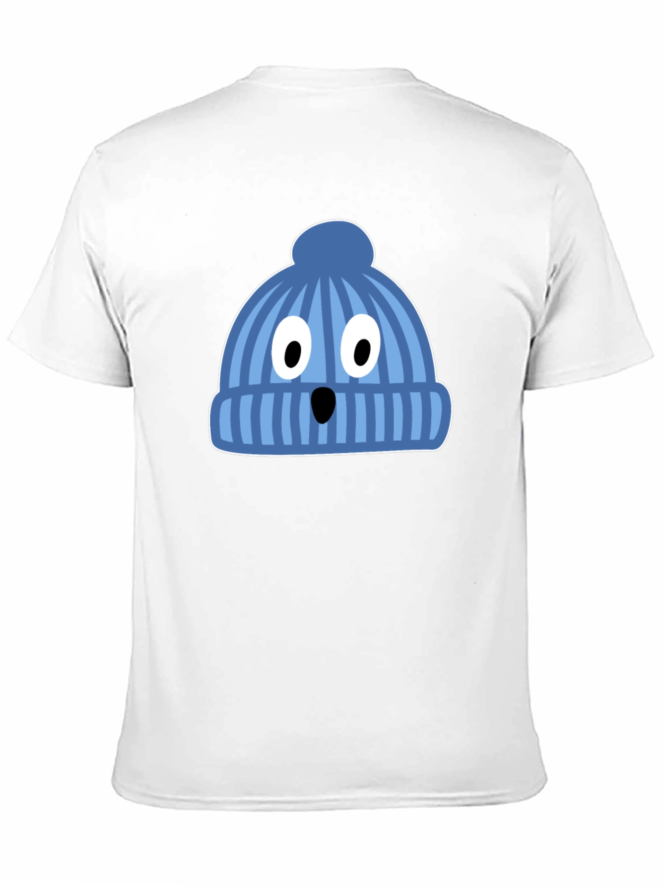 Funny Knit Hat Face Black T-Shirt