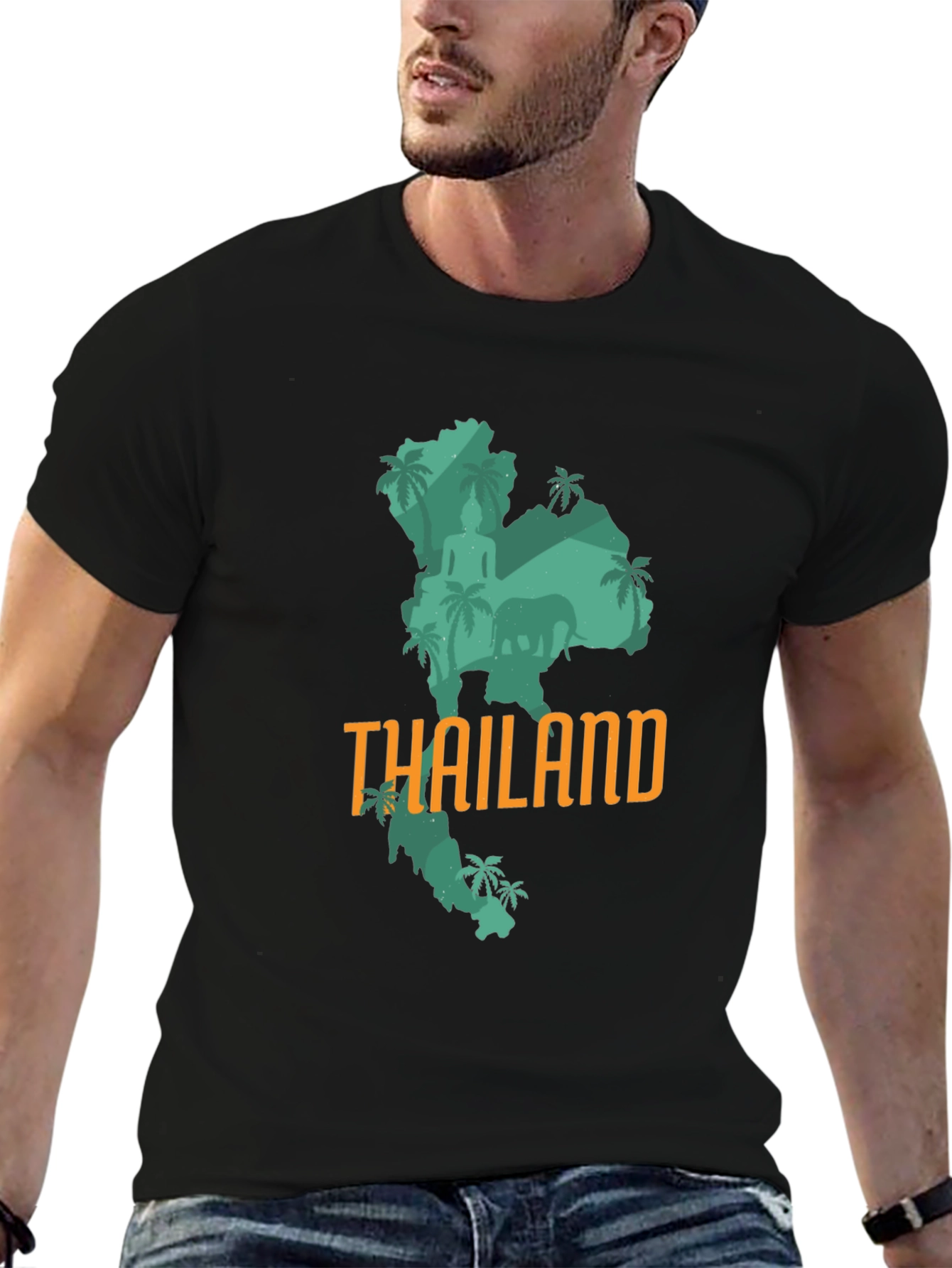 Thailand Graphic Print T-Shirt - Black
