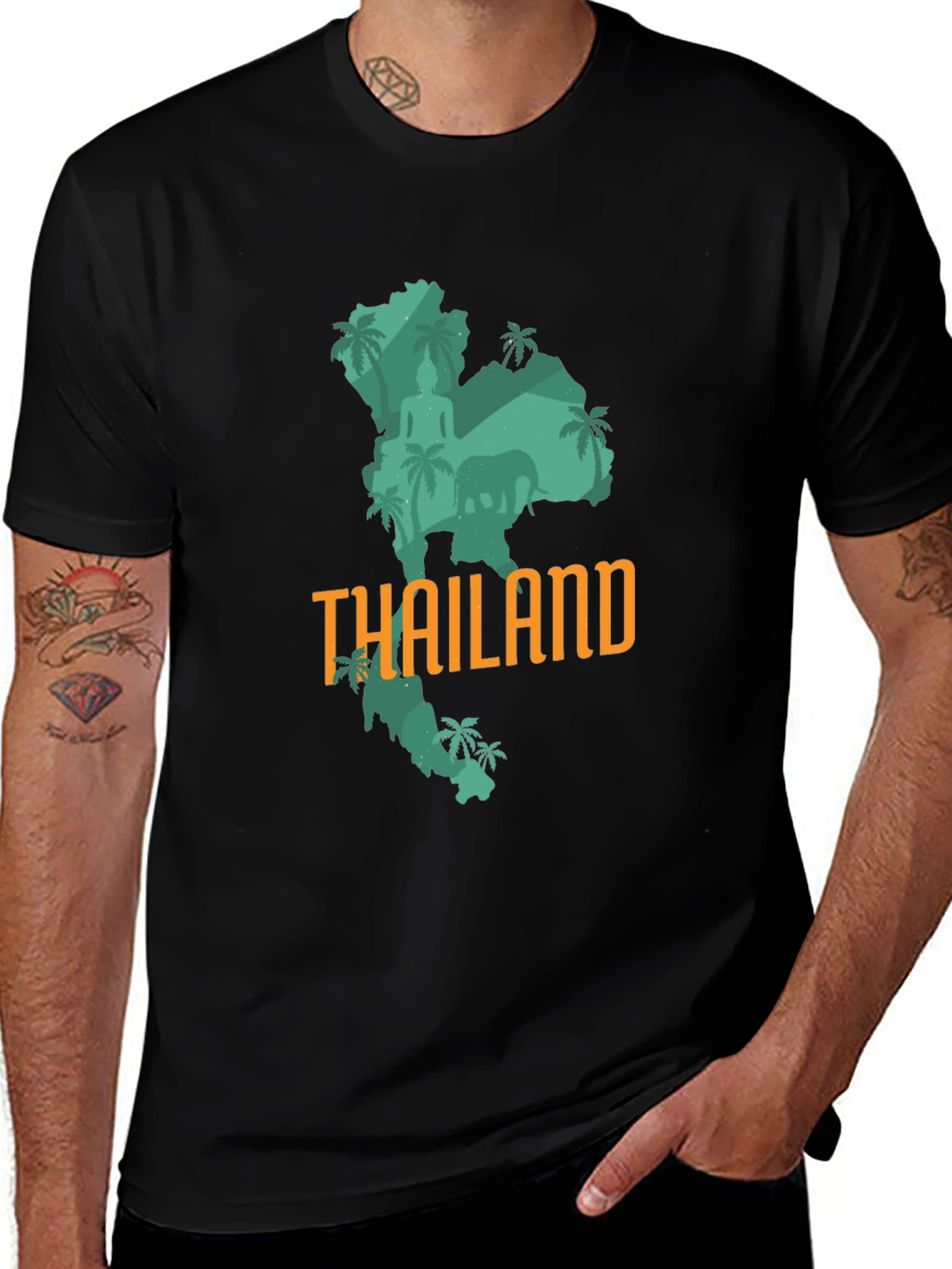 Thailand Graphic Print T-Shirt - Black